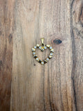 Gold Tone Heart Charm With CZ Stones
