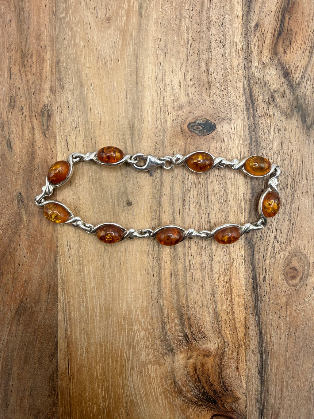 Sterling Silver Amber Bracelet