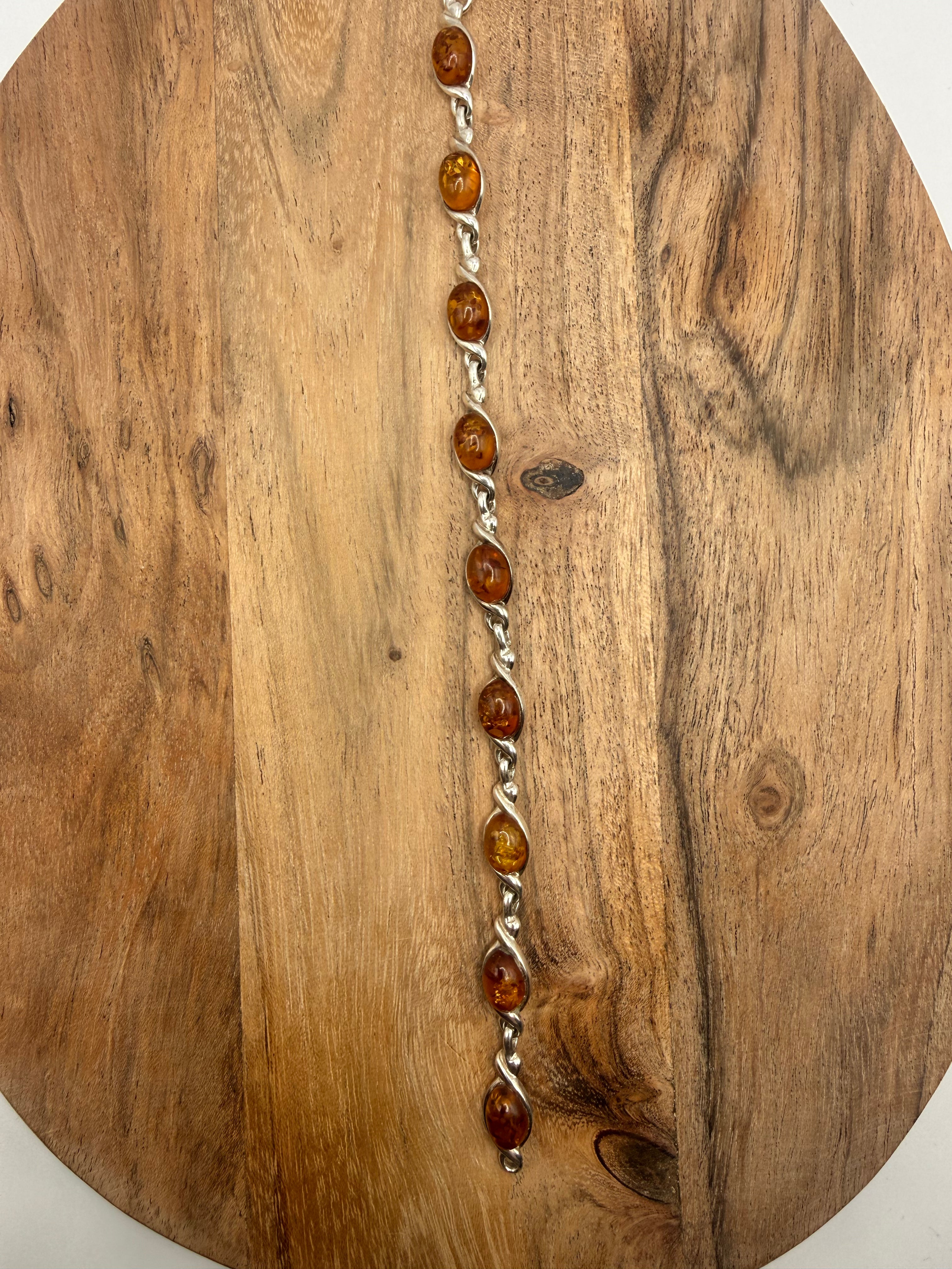 Sterling Silver Amber Bracelet