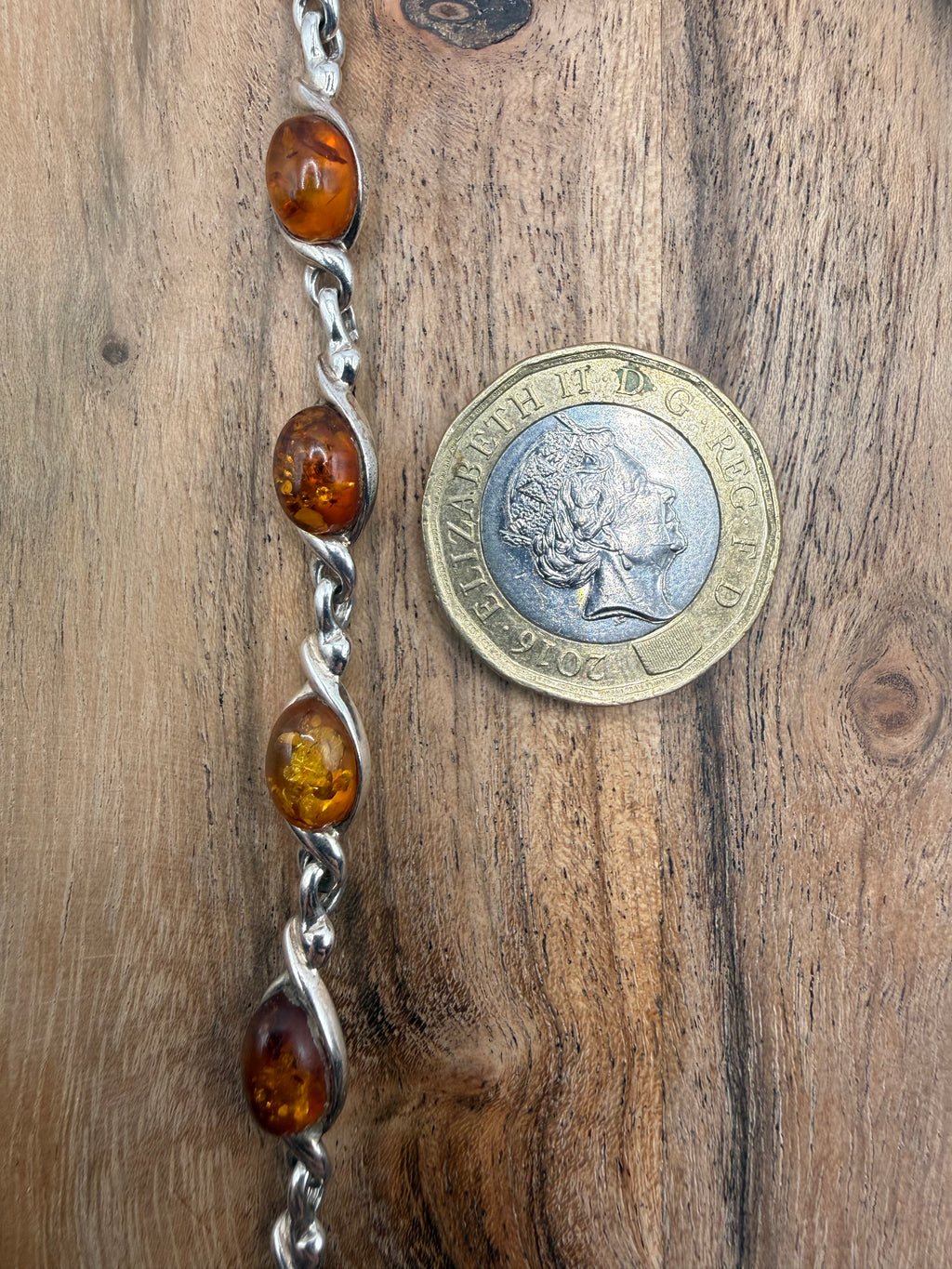 Sterling Silver Amber Bracelet