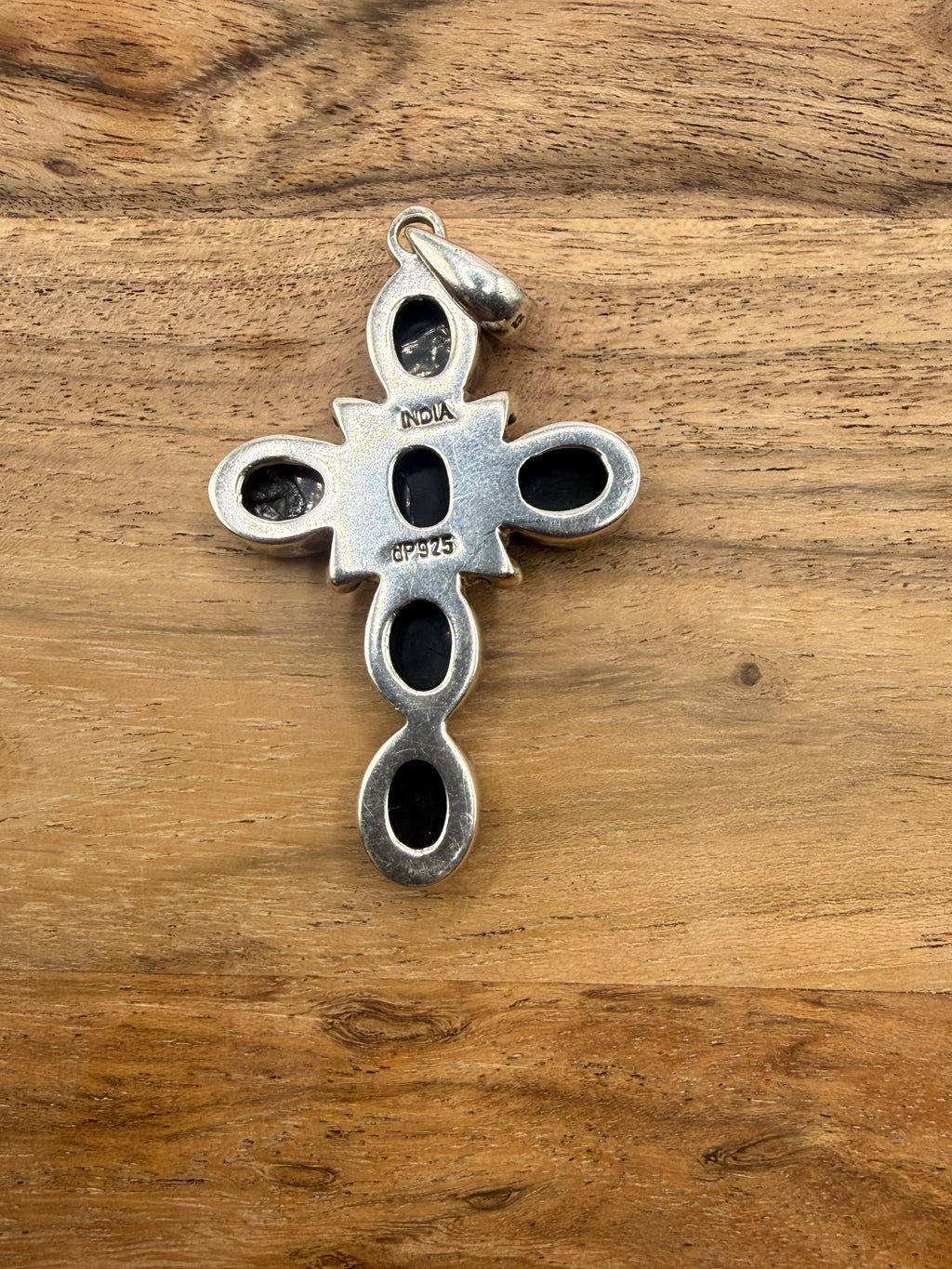 Sterling Silver Amber Cross