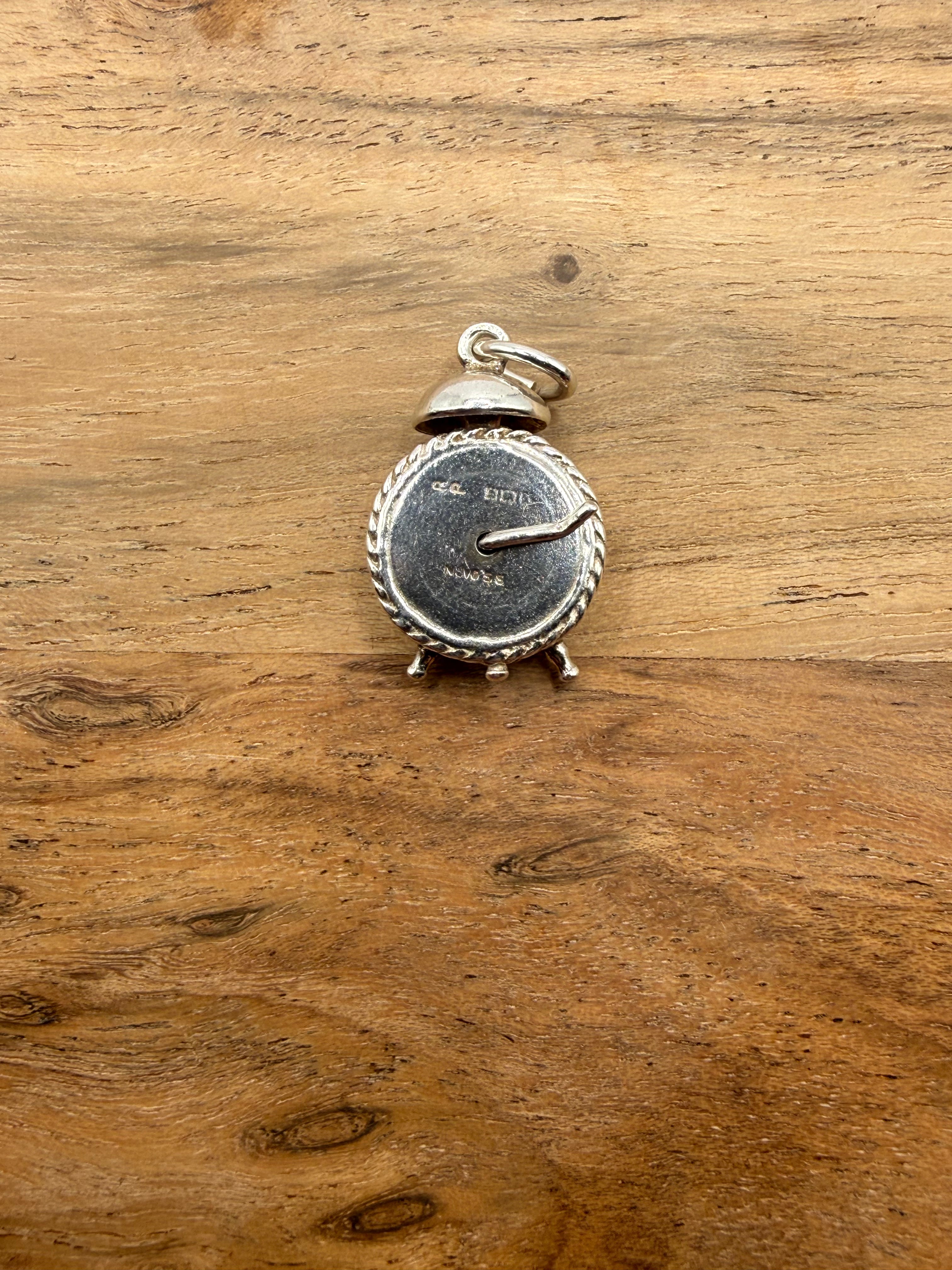 Sterling Silver Clock Charm