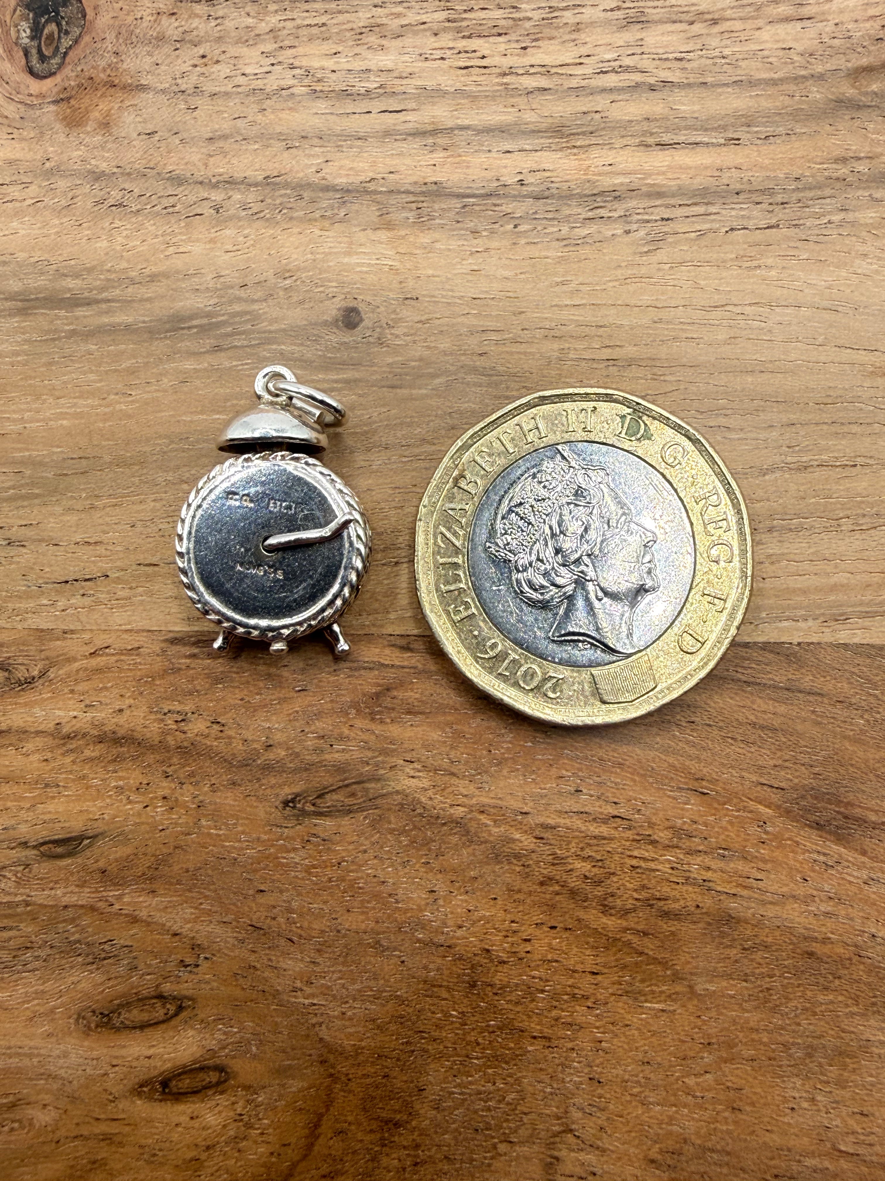 Sterling Silver Clock Charm