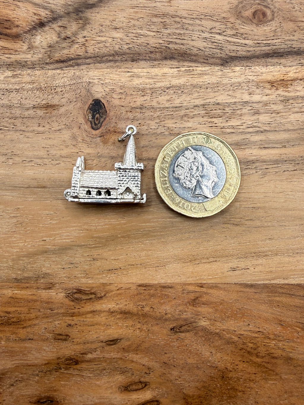 Vintage Sterling Silver Articulated Church Charm