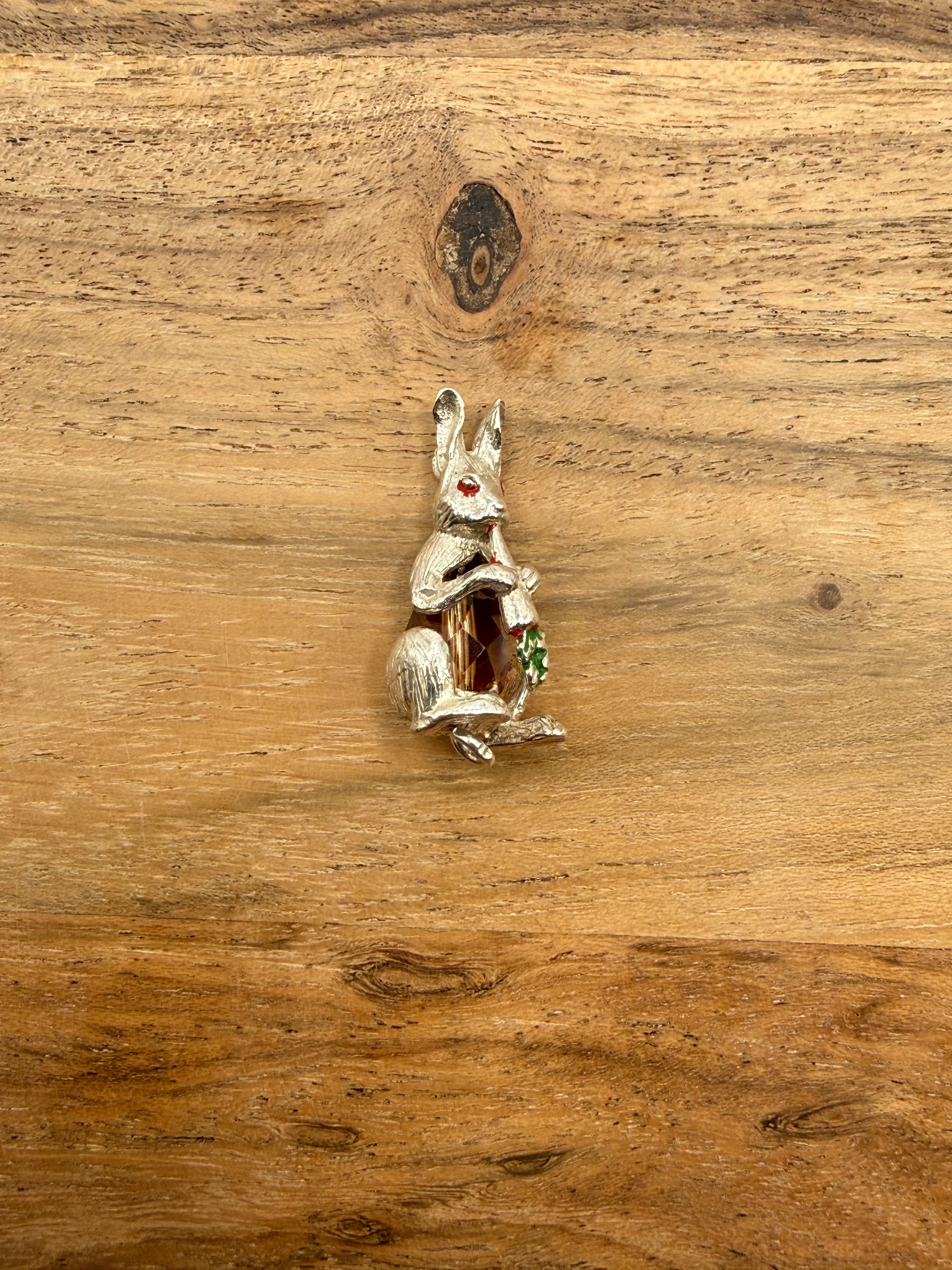 Vintage Sterling Silver Rabbit Charm