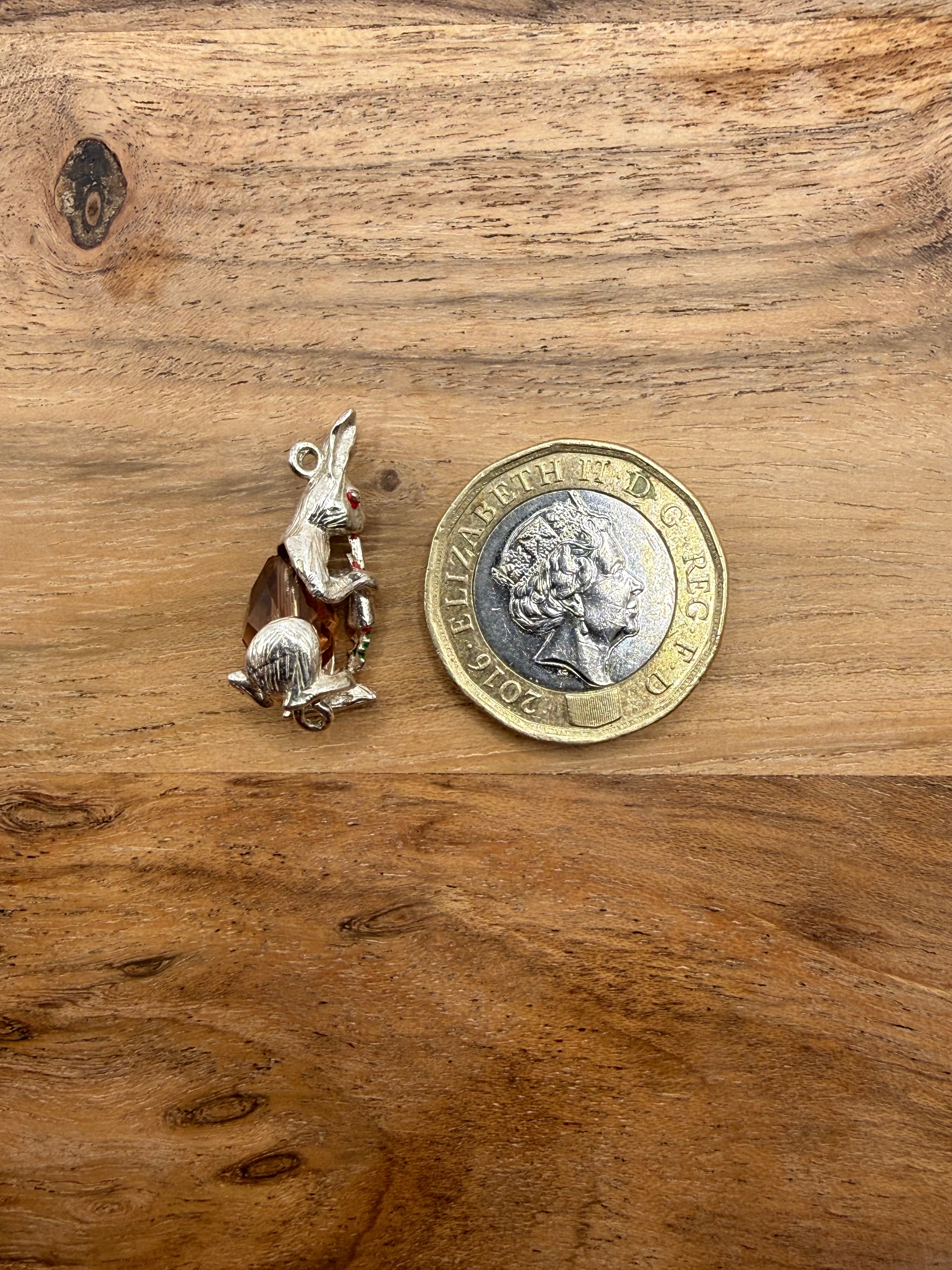 Vintage Sterling Silver Rabbit Charm
