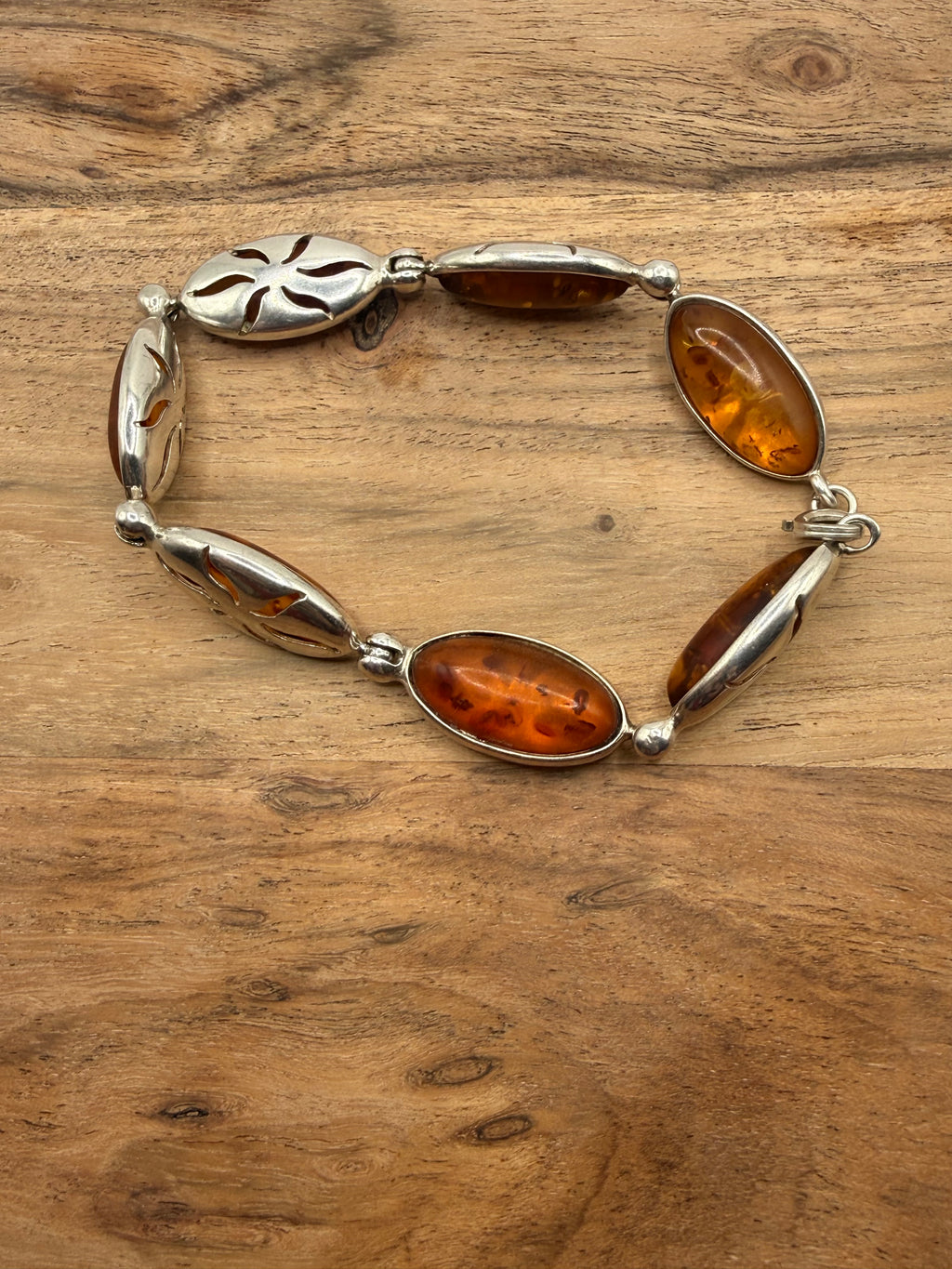Sterling Silver Amber Bracelet