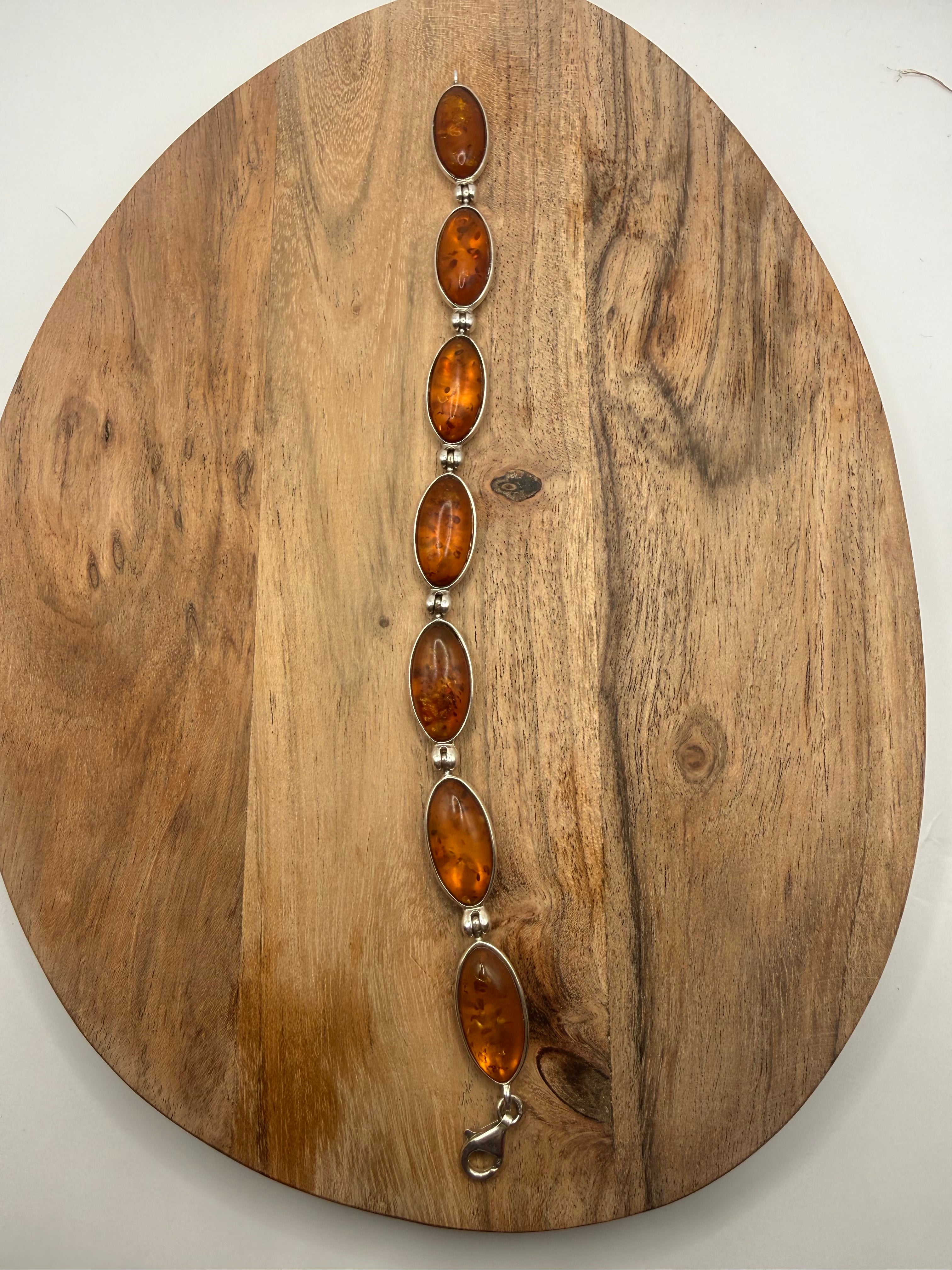Sterling Silver Amber Bracelet