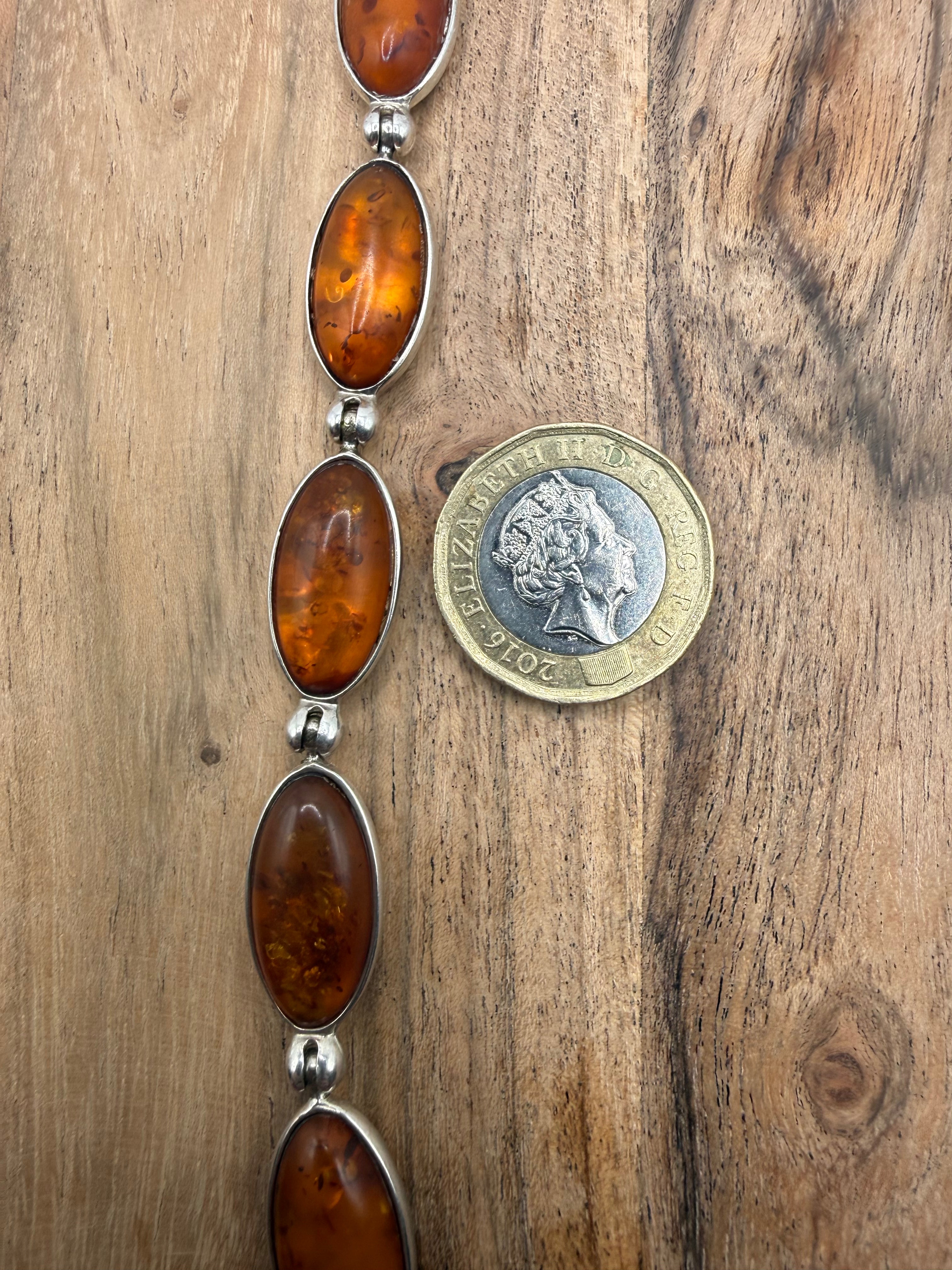 Sterling Silver Amber Bracelet