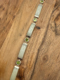 Sterling Silver Jade and Peridot Bracelet