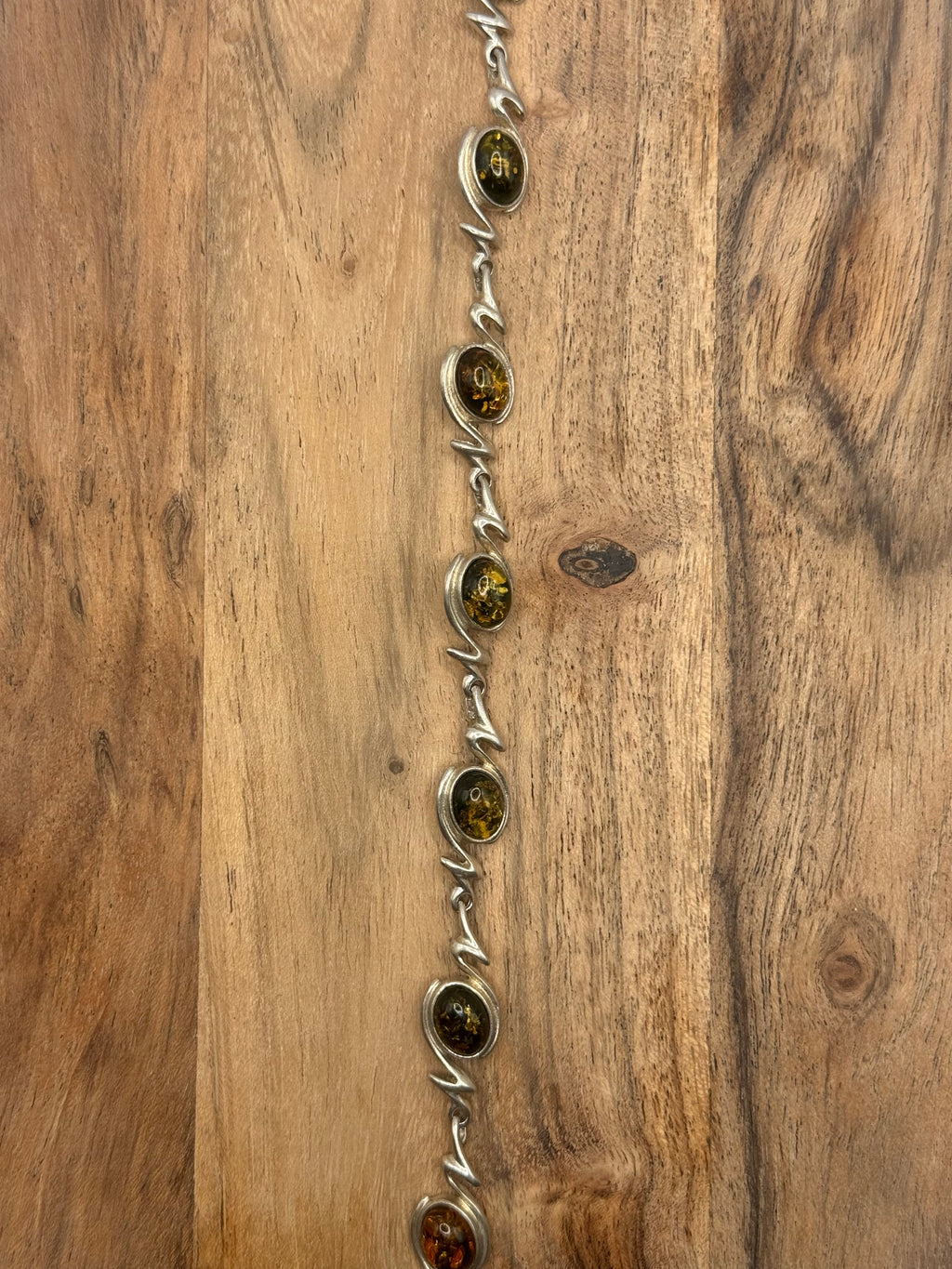 Sterling Silver Multi Colour Amber Bracelet