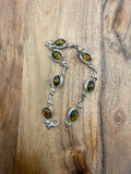 Sterling Silver Multi Colour Amber Bracelet
