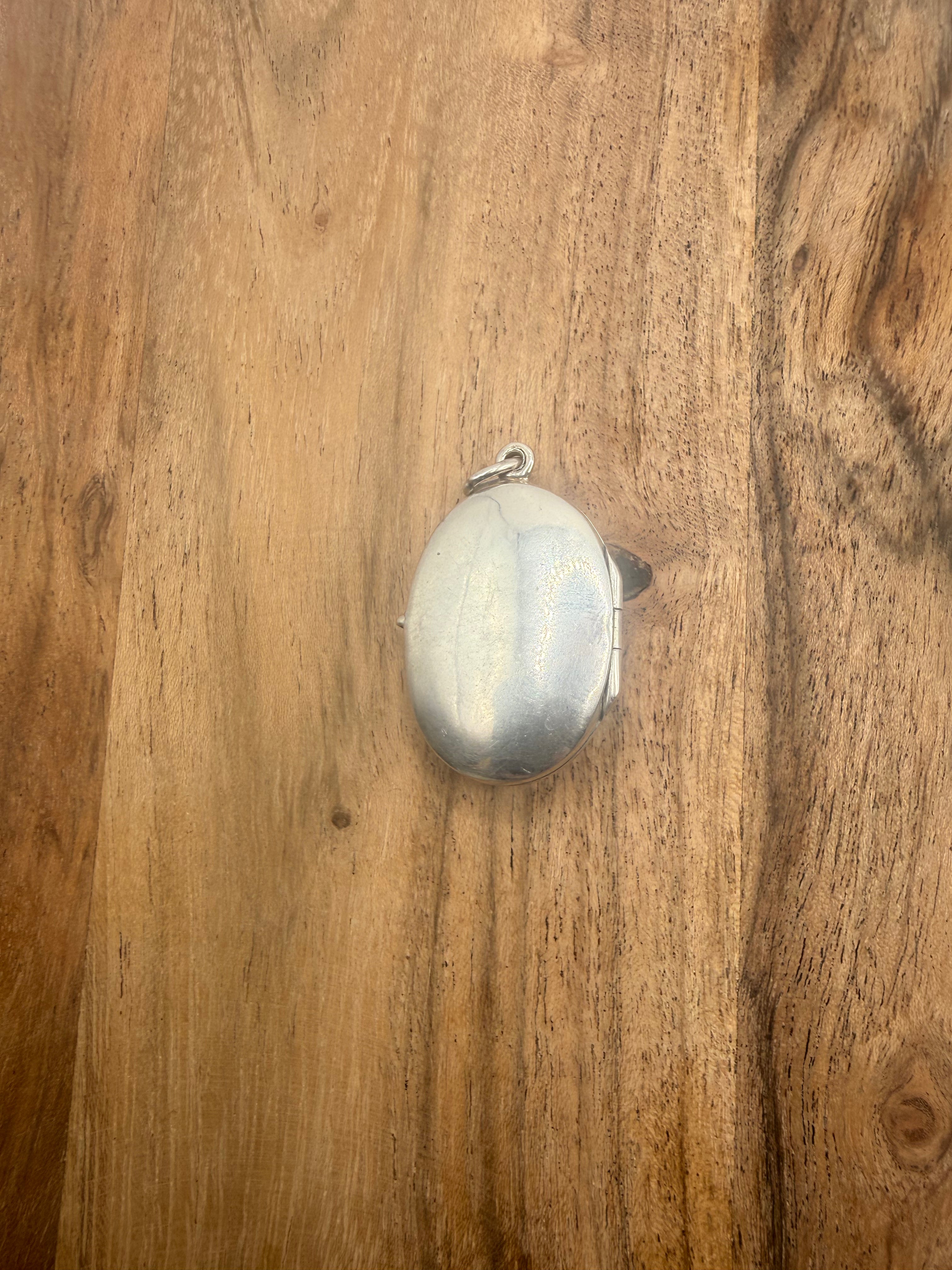 Sterling Silver Locket with Blue Topaz