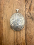 Large Sterling Silver Floral Locket