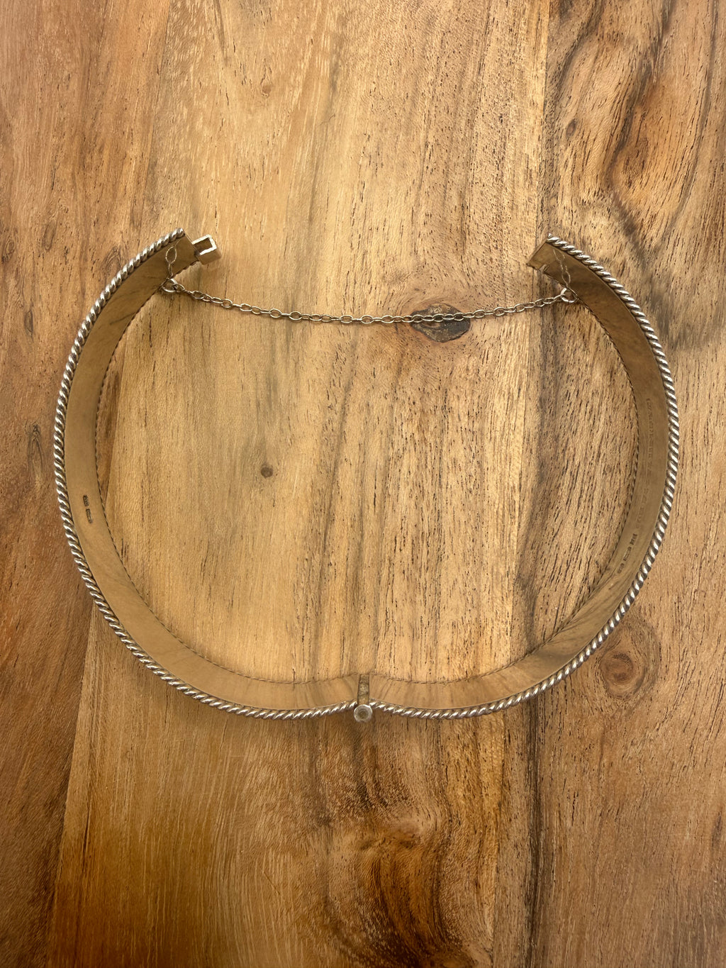 Sterling Silver 1989 Floral Hinged Bangle