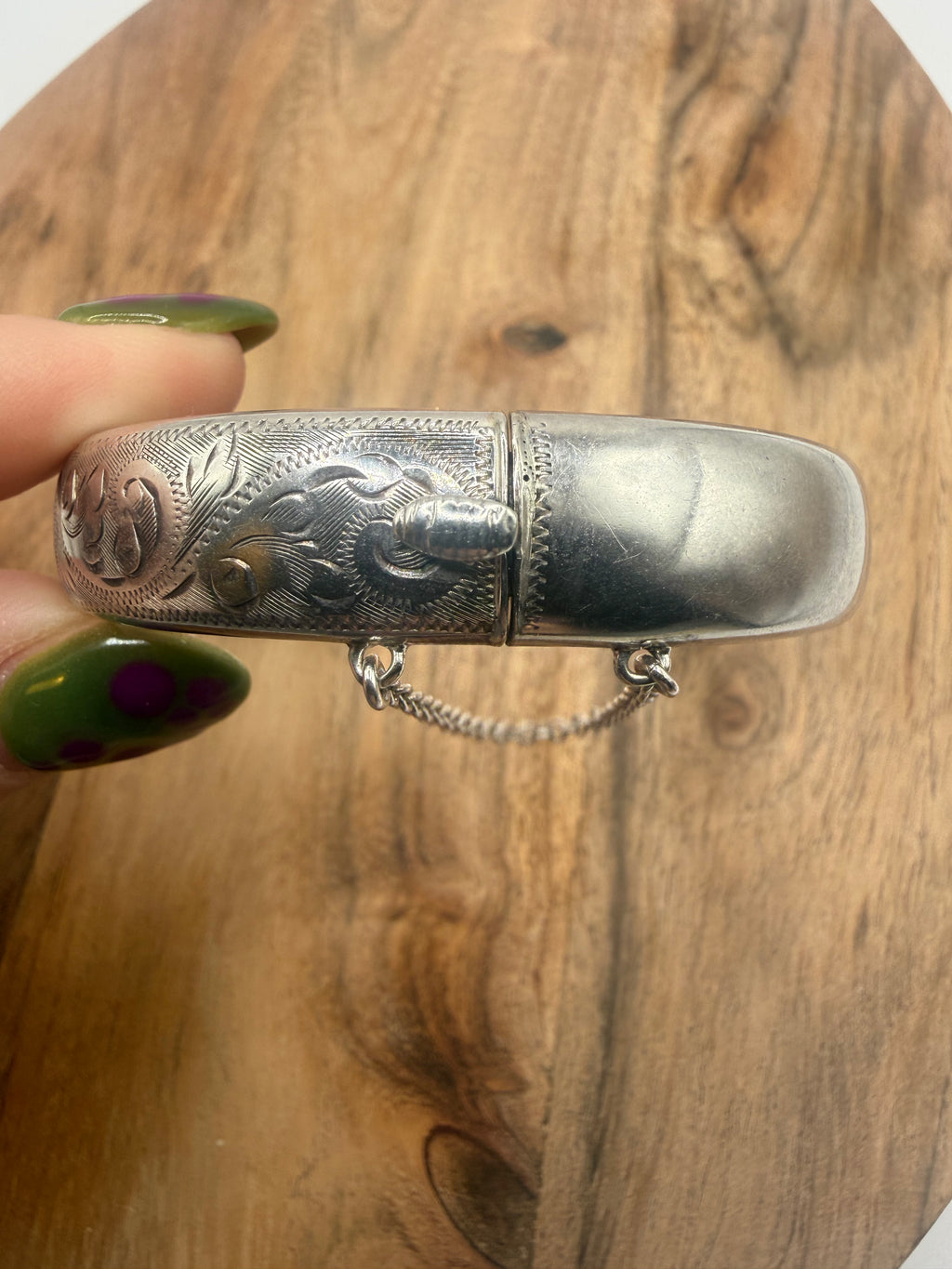 Sterling Silver Vintage Hinged Bangle