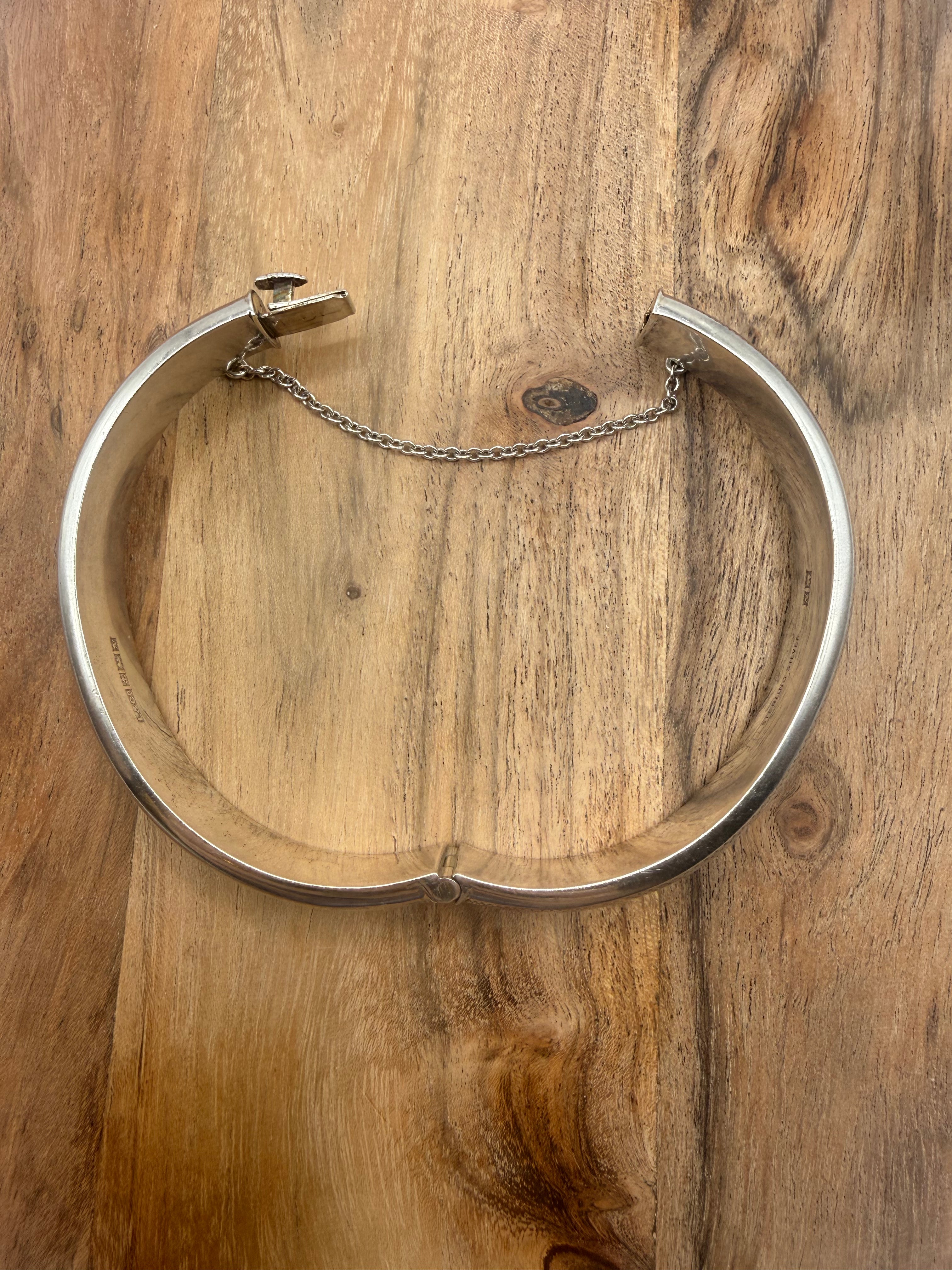 Sterling Silver Vintage Hinged Bangle