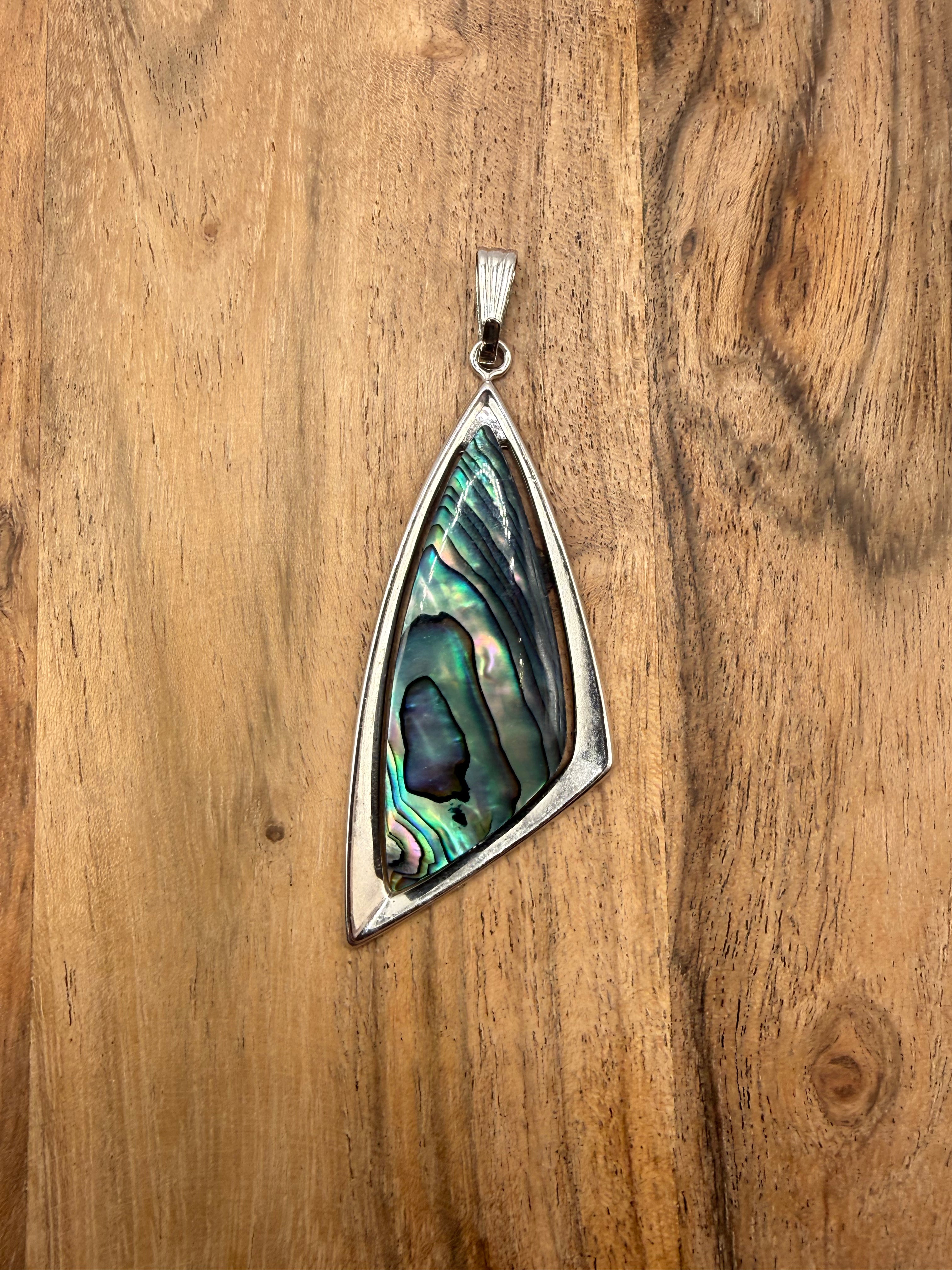 Geometric Abalone Shell Pendant