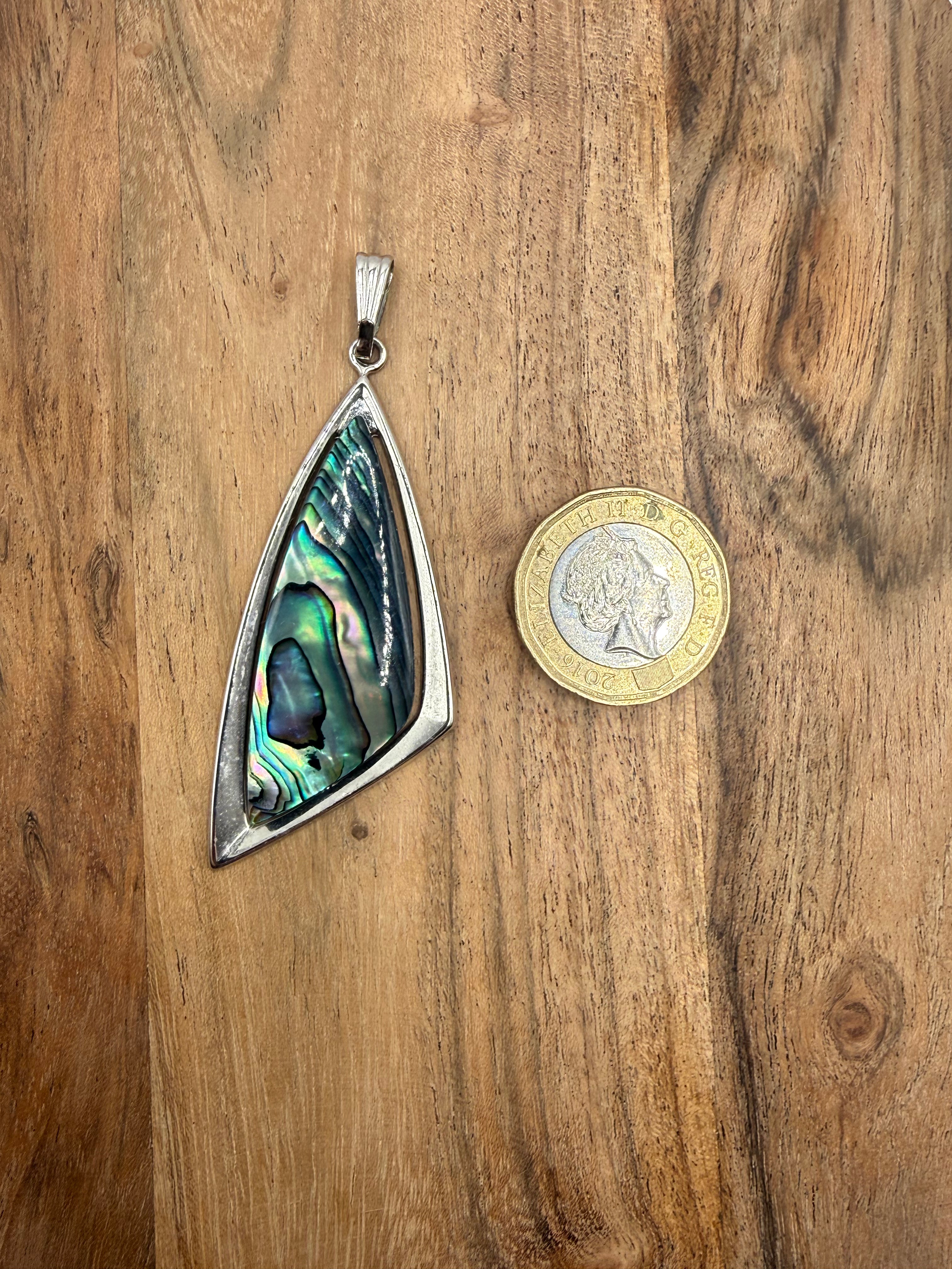 Geometric Abalone Shell Pendant