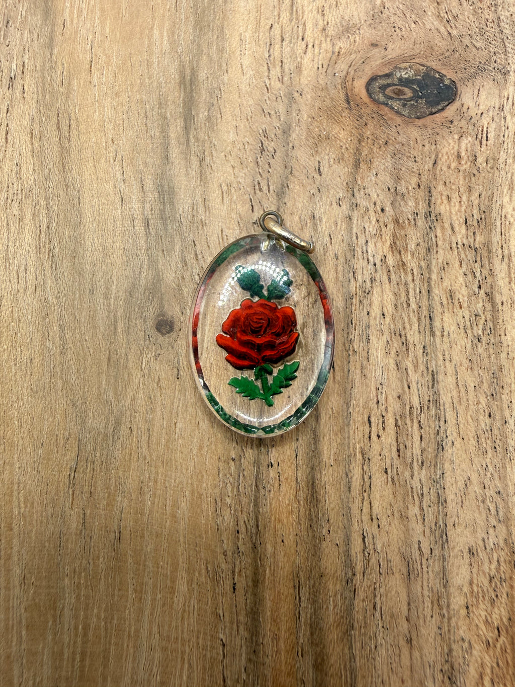 Reverse Carved Rose Pendant