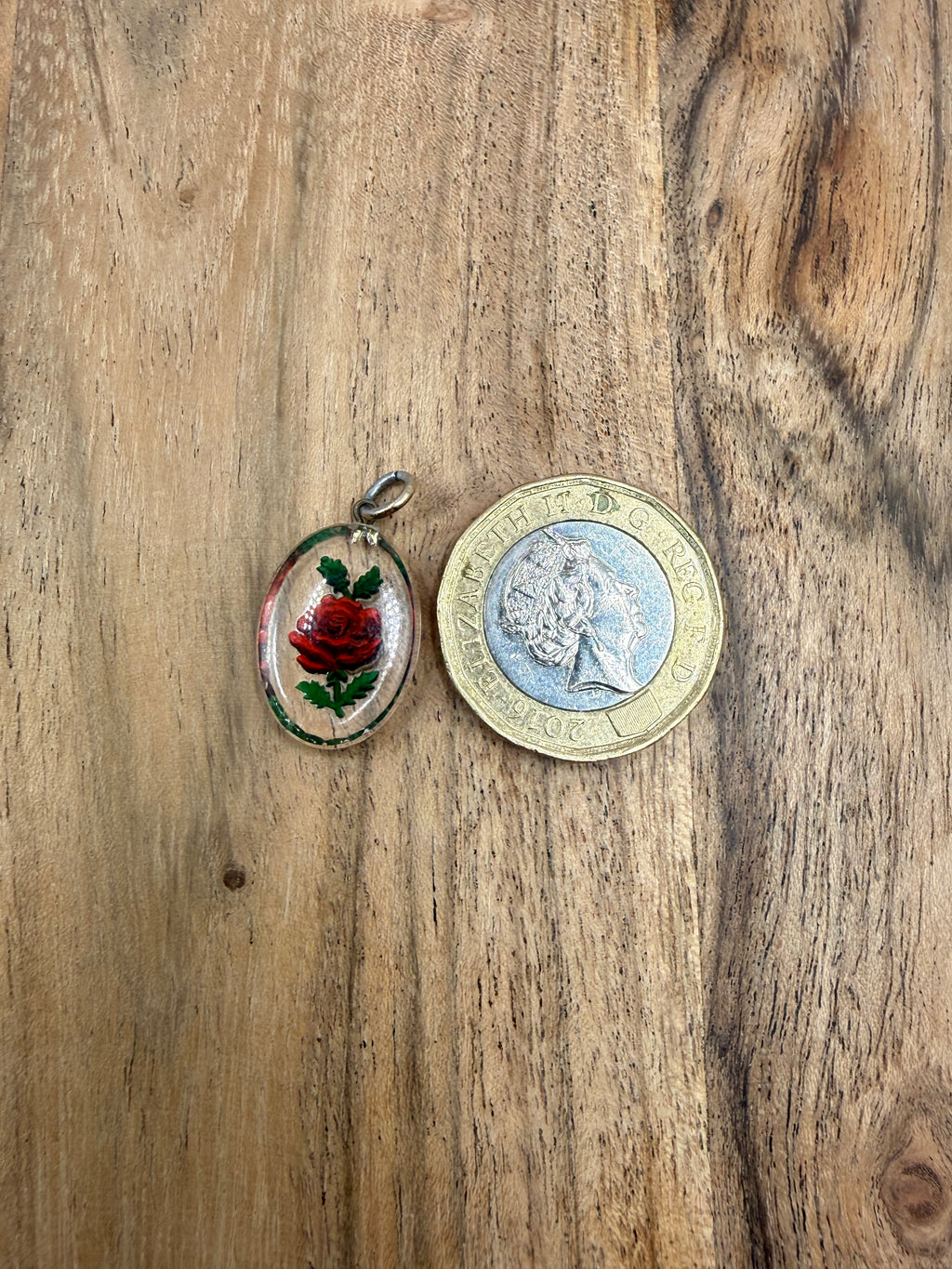 Reverse Carved Rose Pendant