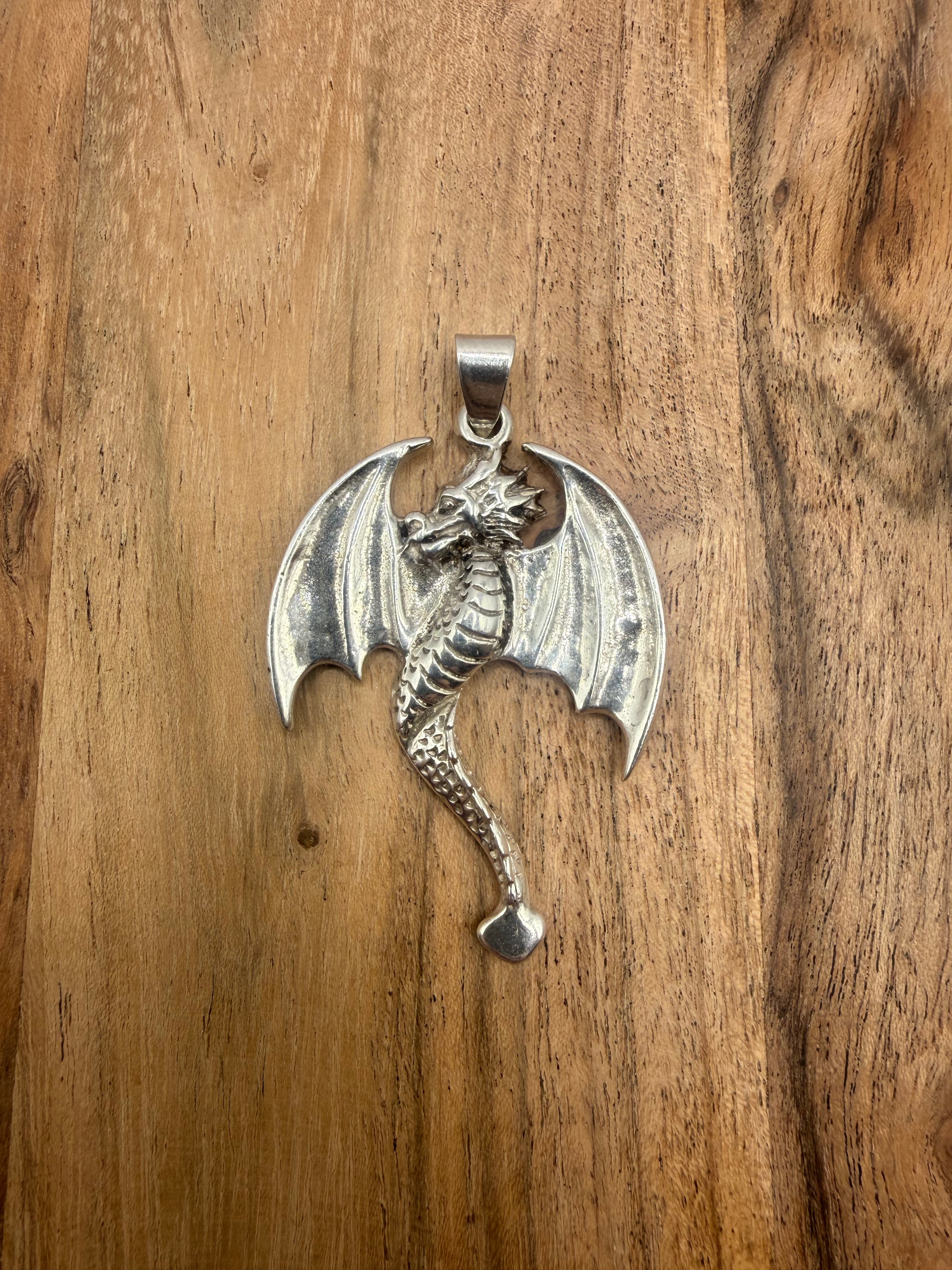 Sterling Silver Dragon Pendant