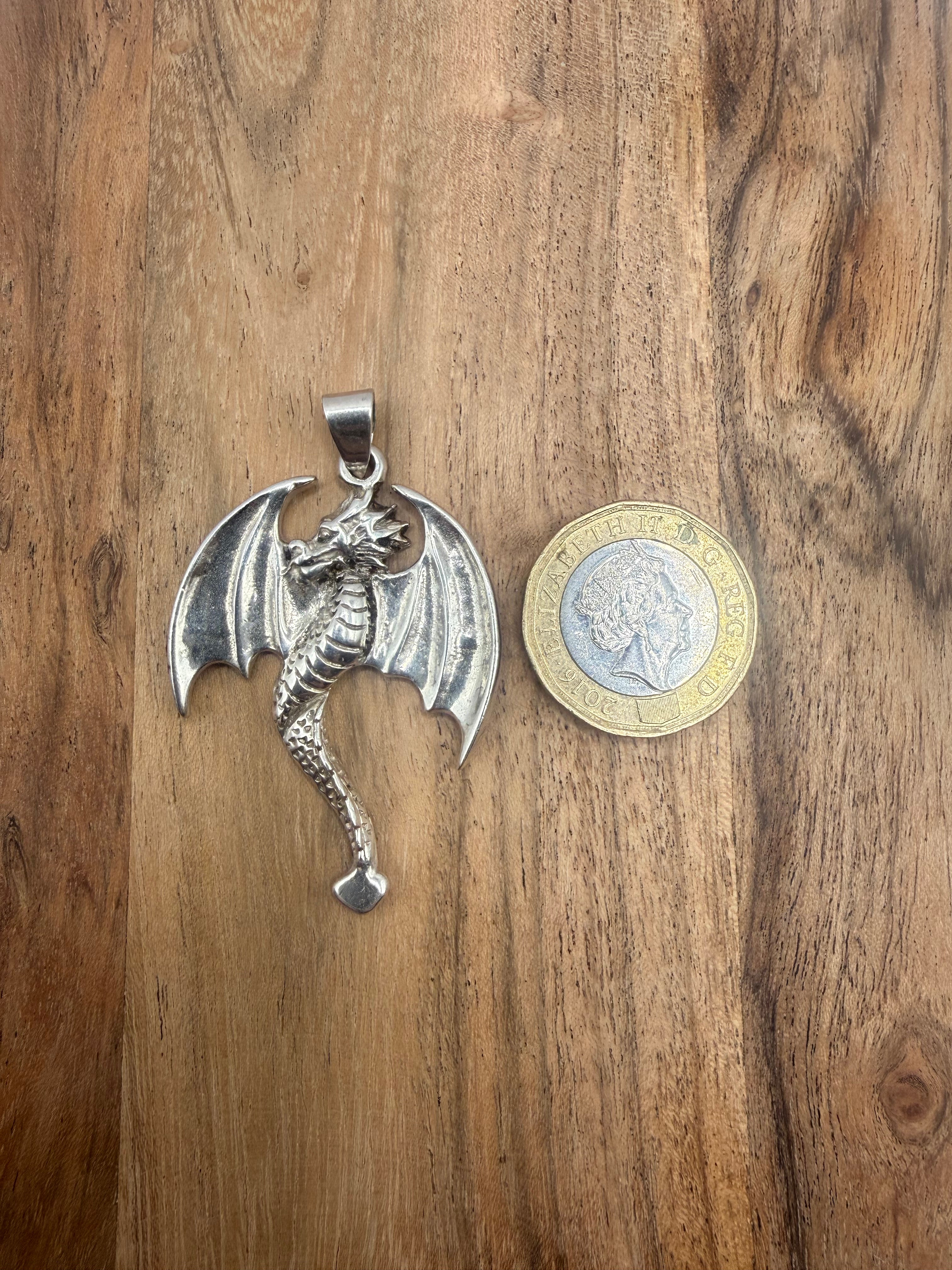 Sterling Silver Dragon Pendant