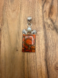 Red Copper Turquoise and Pearl Pendant