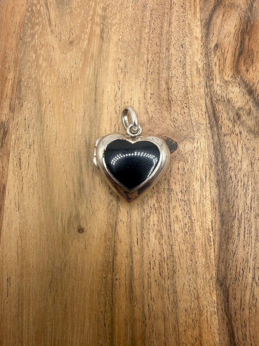 Sterling Silver Black Stone Filigree Heart Locket