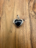 Sterling Silver Black Stone Filigree Heart Locket