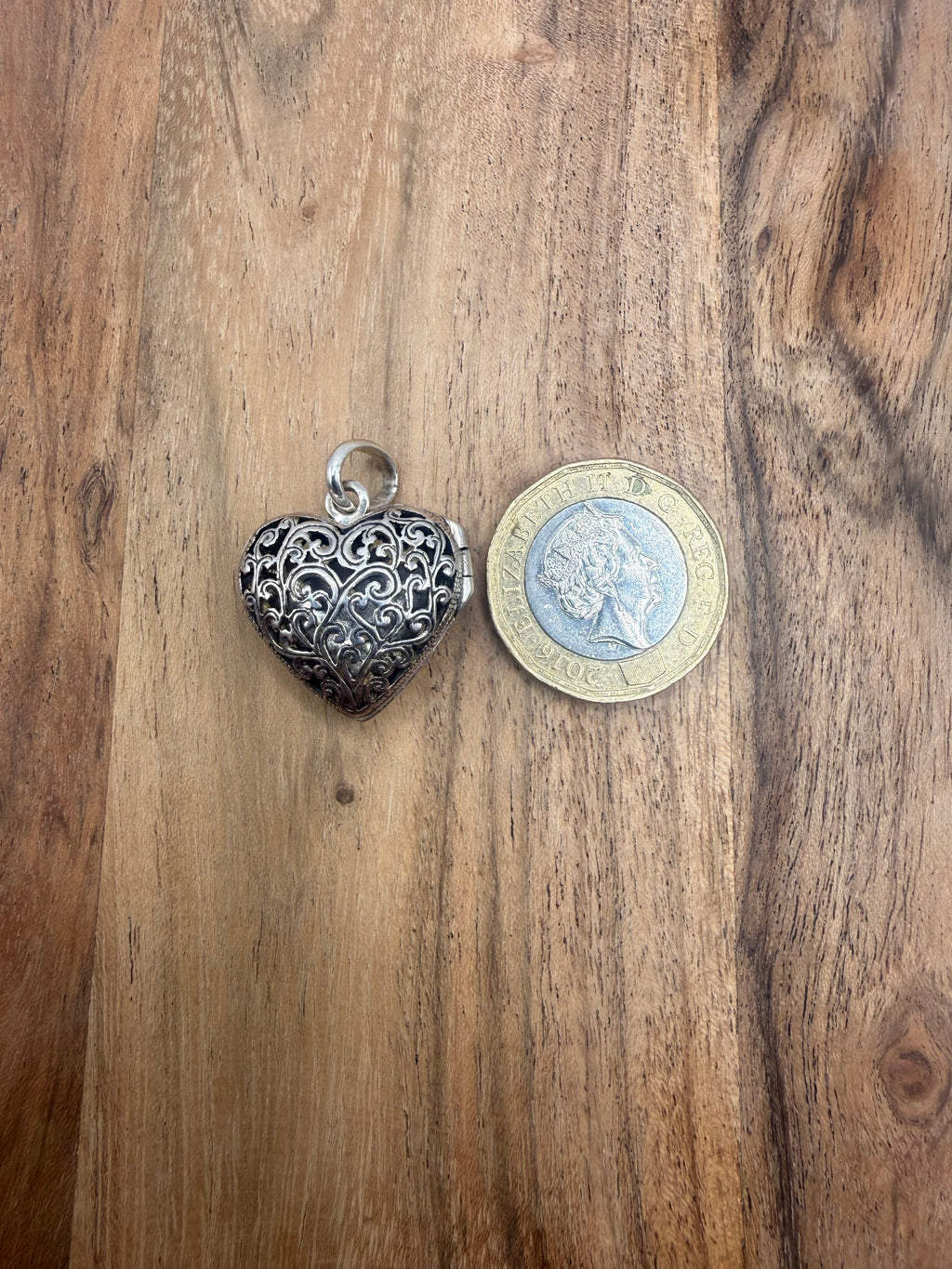 Sterling Silver Black Stone Filigree Heart Locket