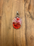 Sterling Silver Red Dichroic Glass Pendant