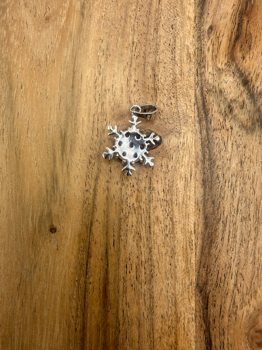 Sterling Silver Ruby Snowflake Pendant