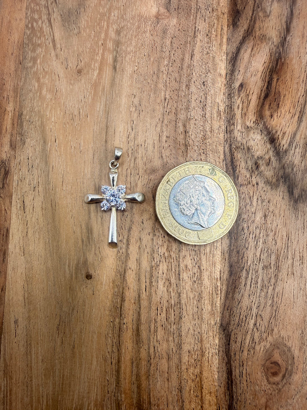 Sterling Silver CZ Stone Cross