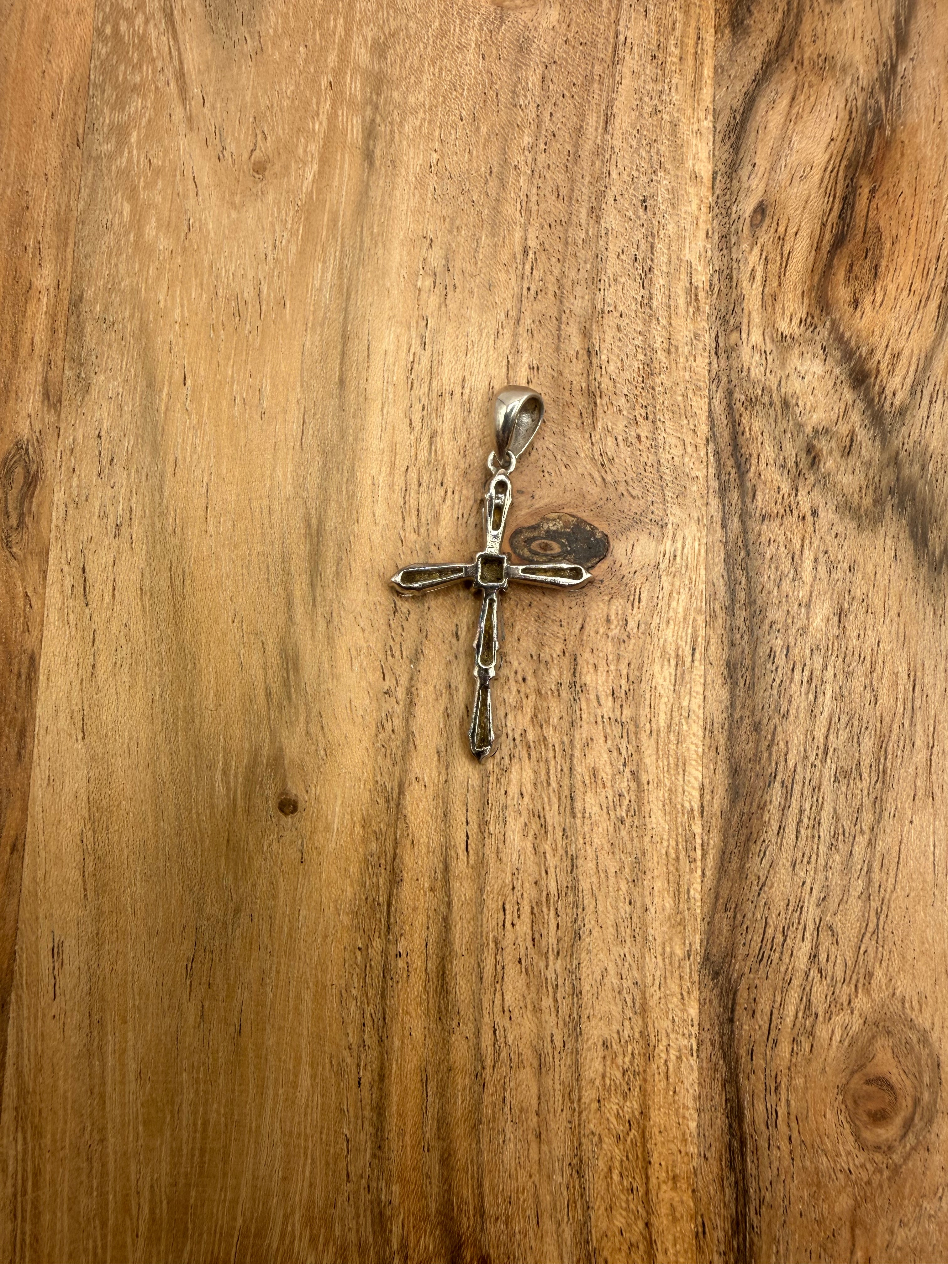 Sterling Silver CZ Stone Cross