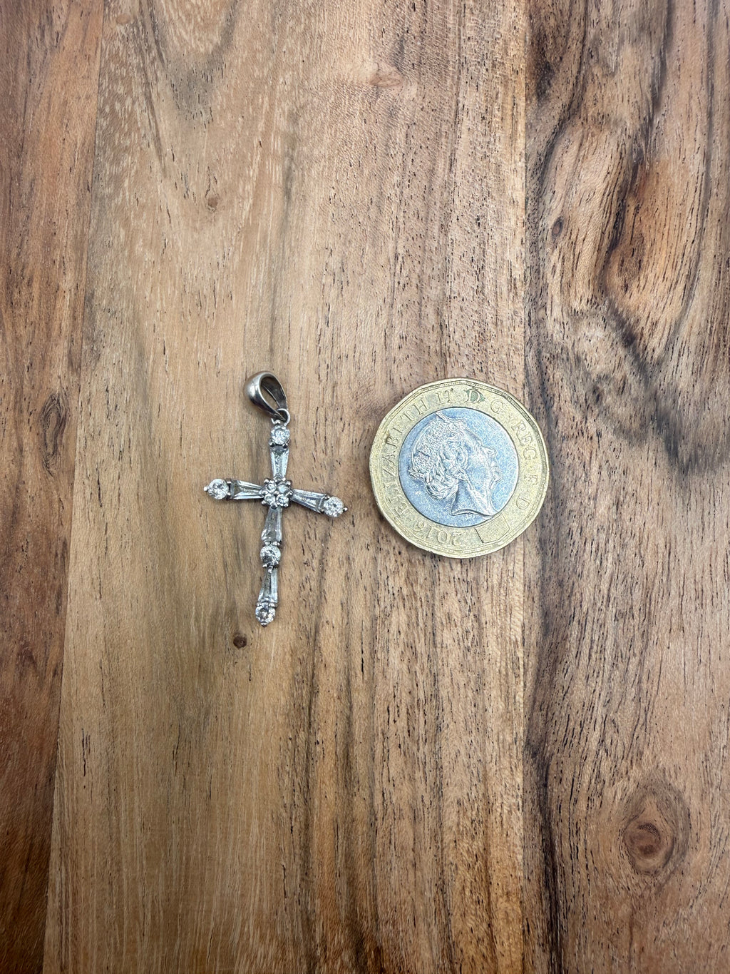 Sterling Silver CZ Stone Cross