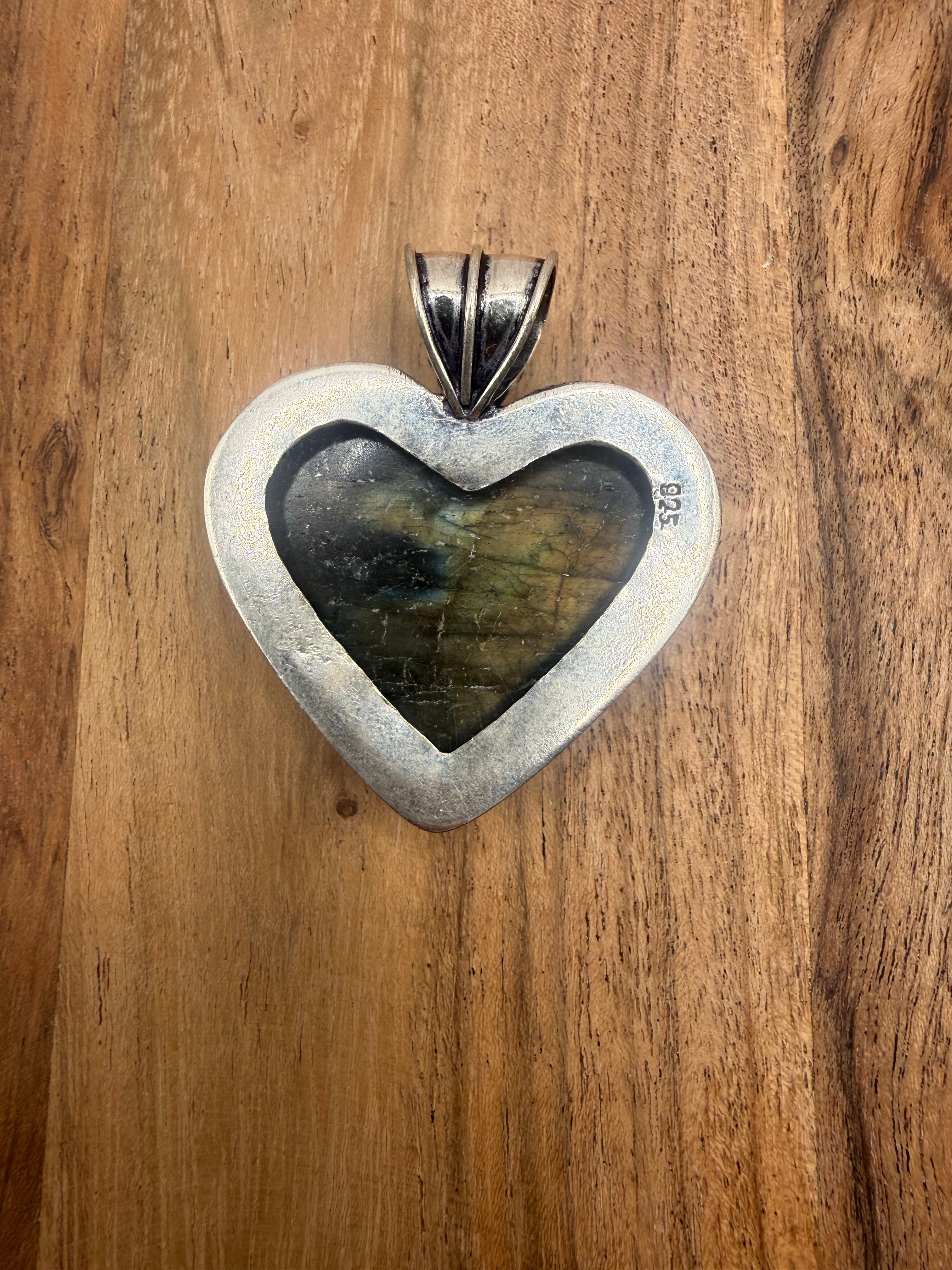 Large Labradorite Sterling Silver Pendant