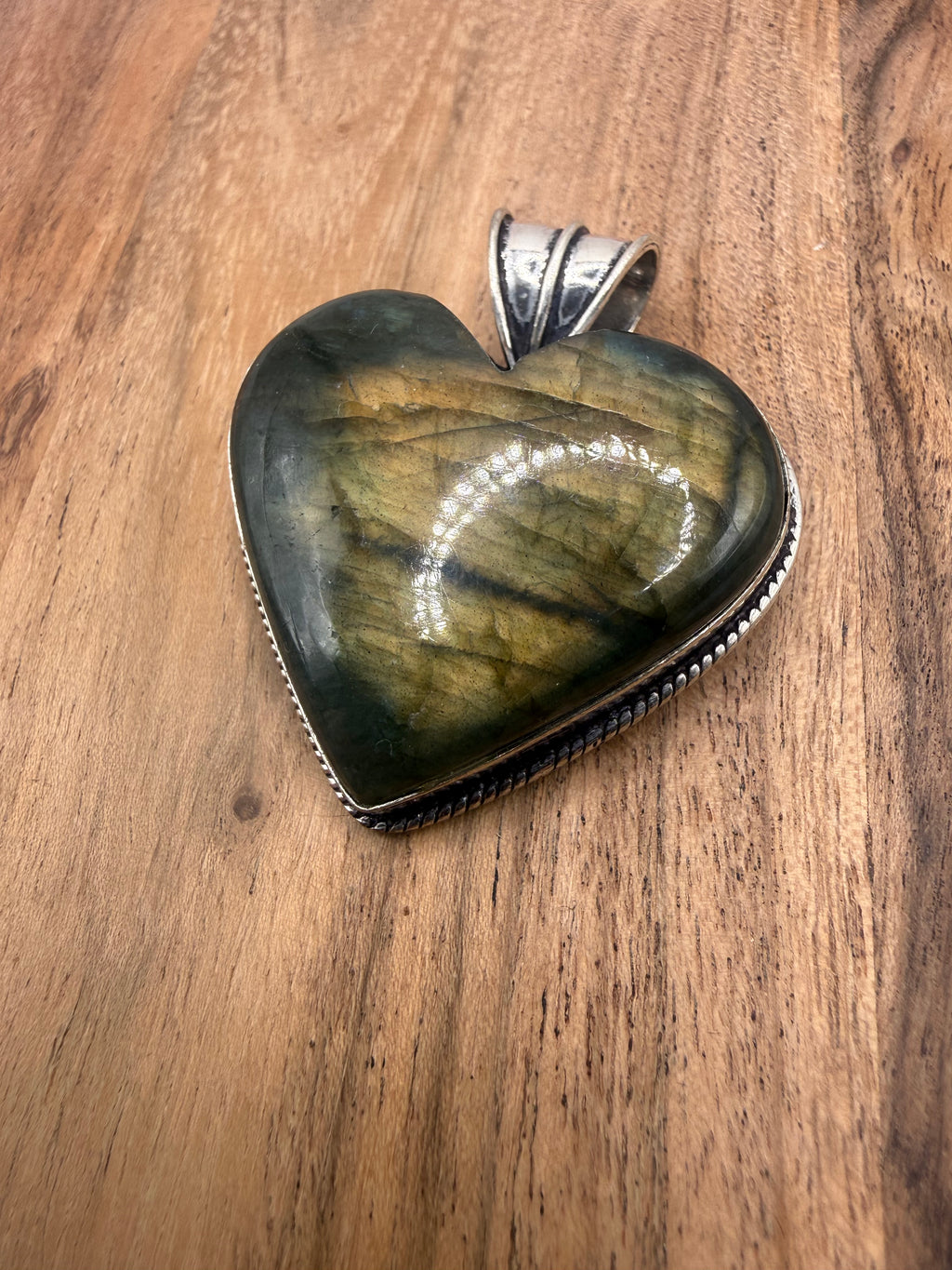 Large Labradorite Sterling Silver Pendant
