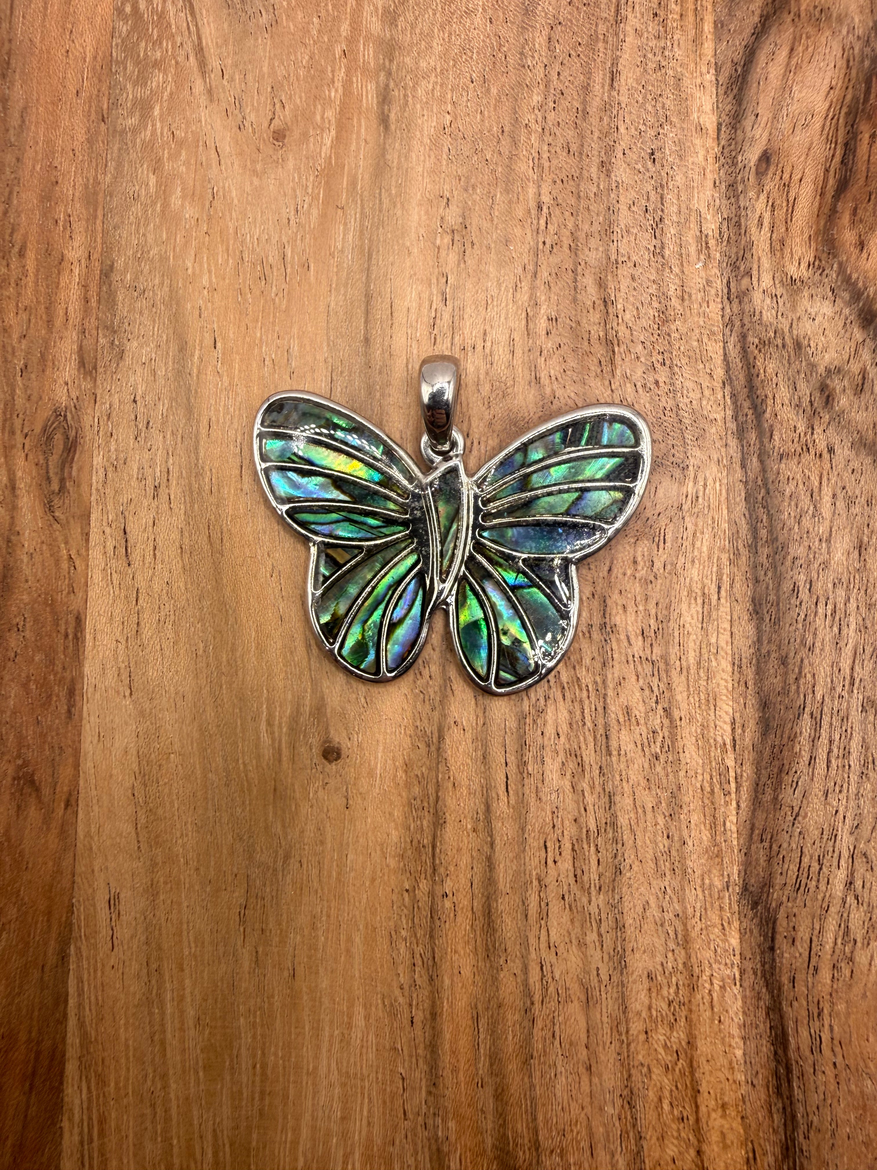 Abalone Shell Butterfly Pendant