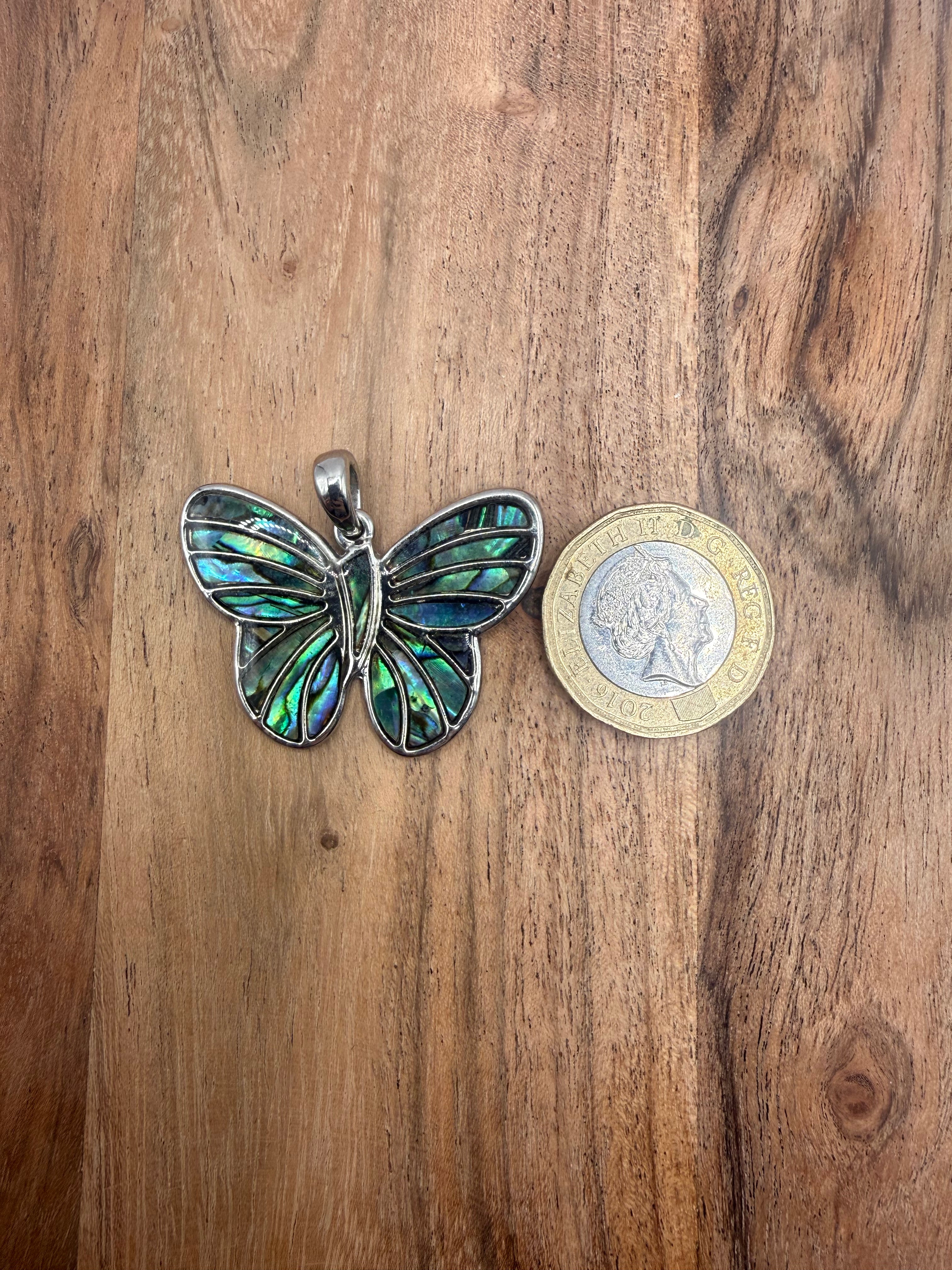 Abalone Shell Butterfly Pendant