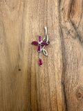 Floral Ruby Sterling Silver Pendant