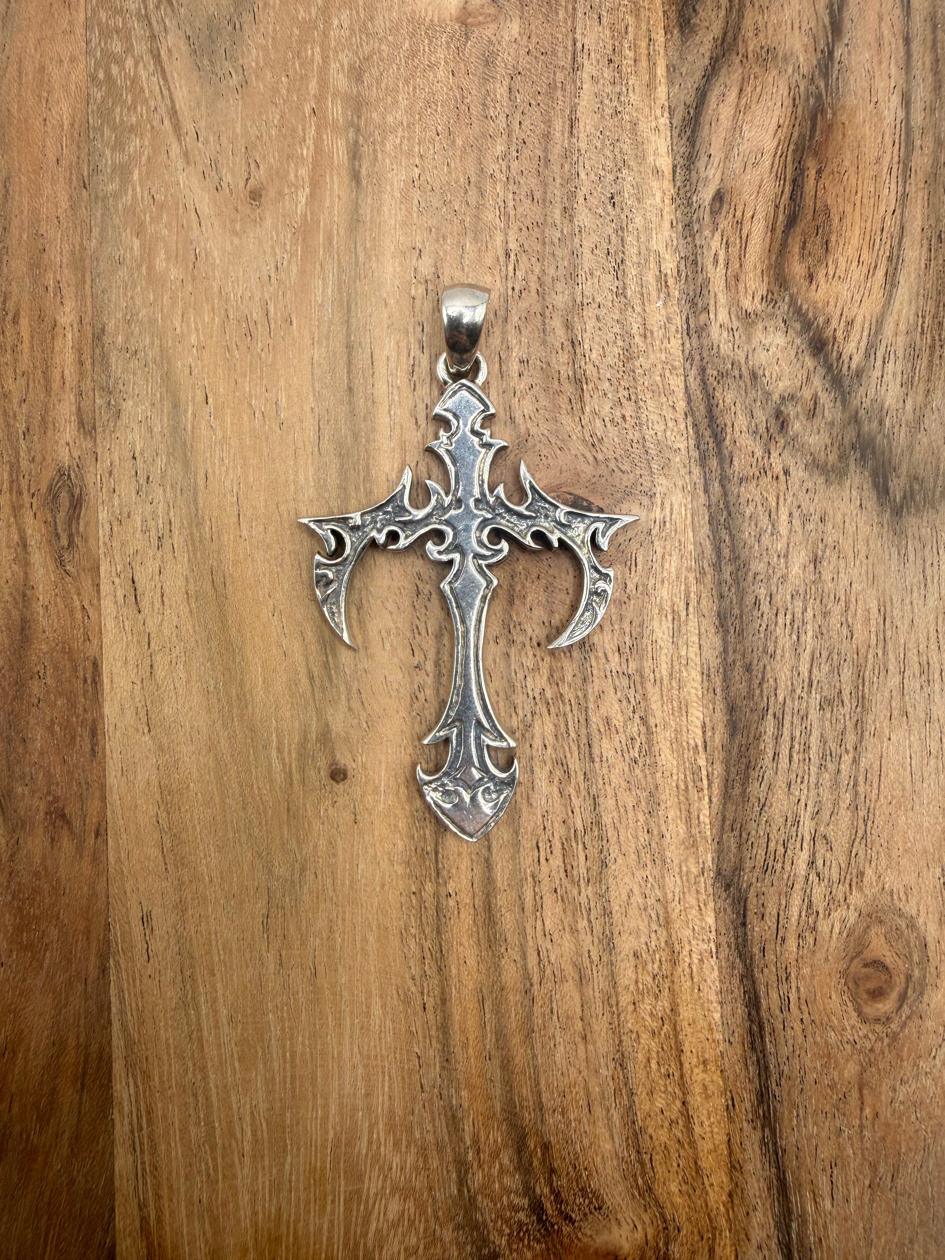 Large Sterling Silver Cross Pendant