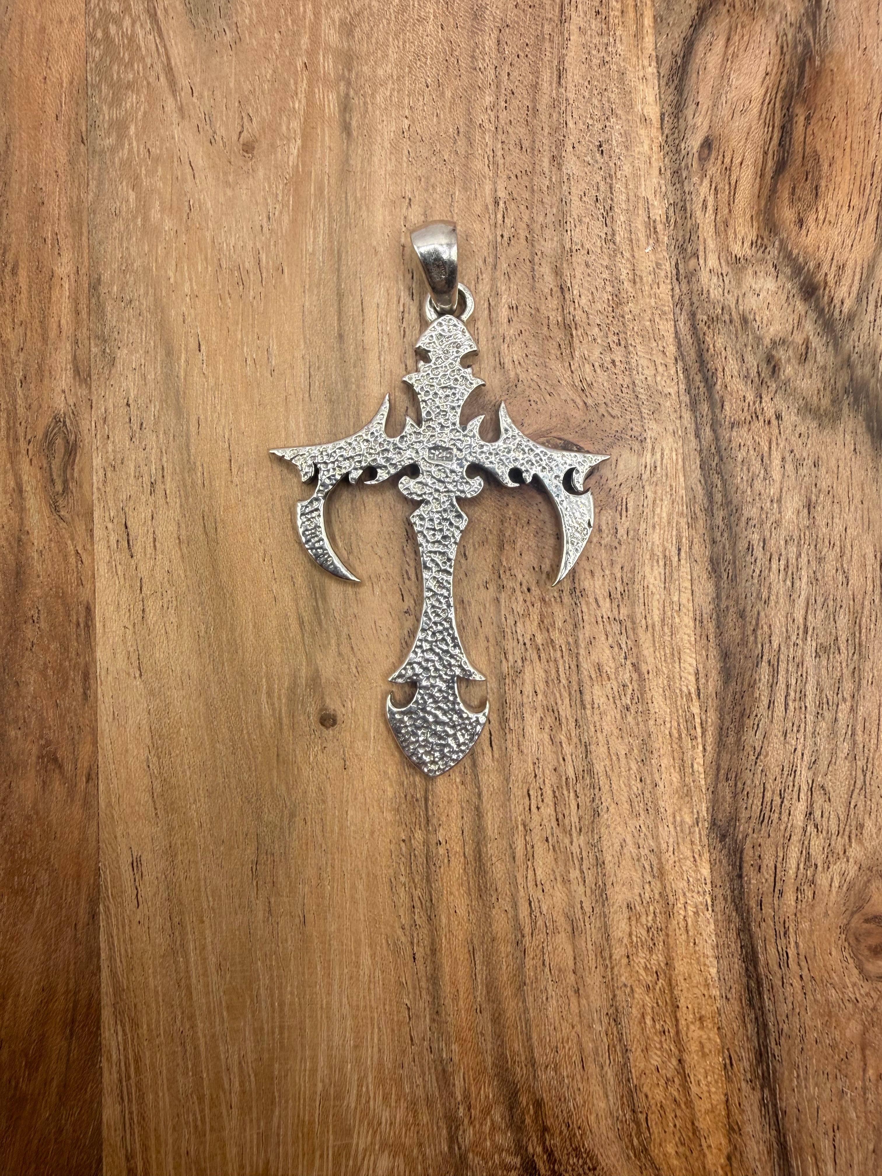 Large Sterling Silver Cross Pendant