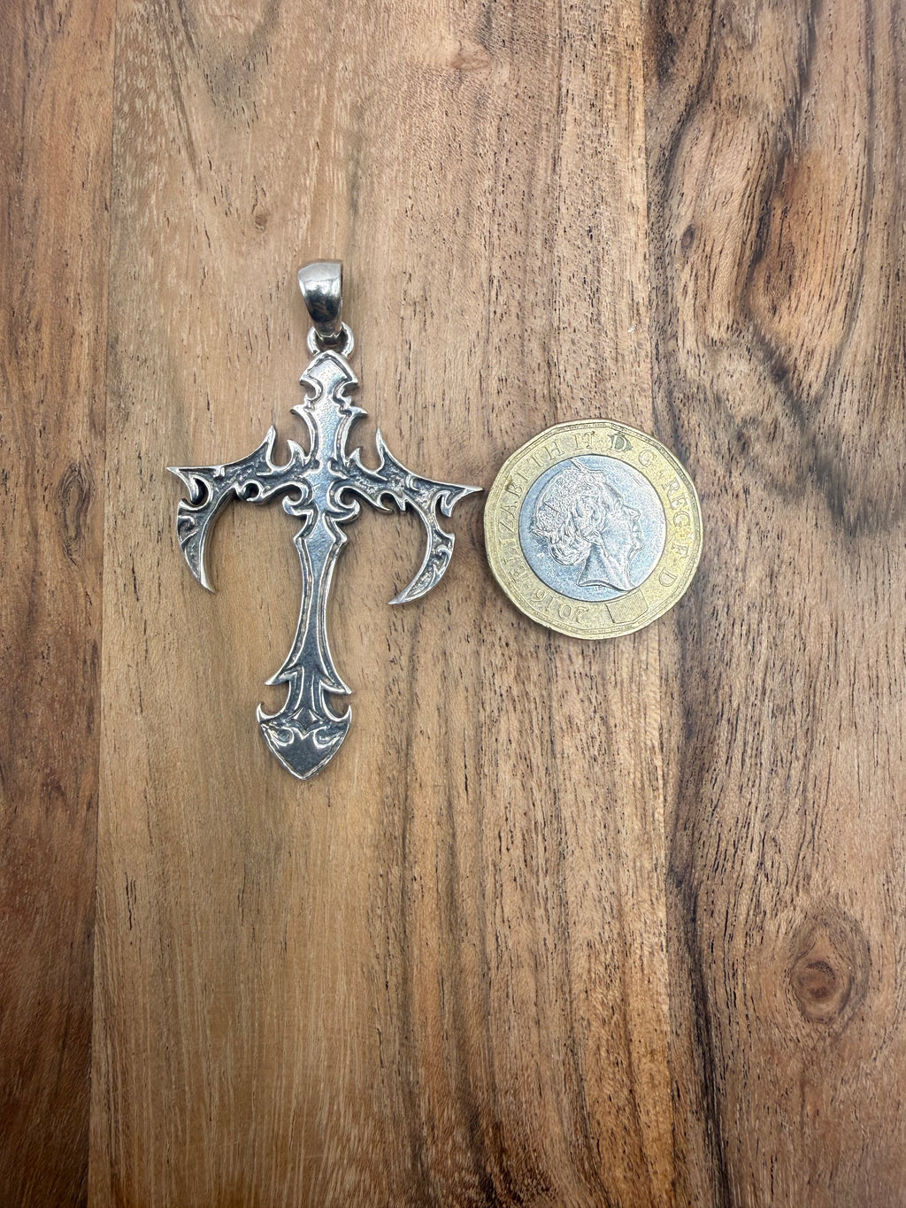 Large Sterling Silver Cross Pendant