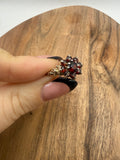 Vintage Sterling Silver Garnet Ring Size M