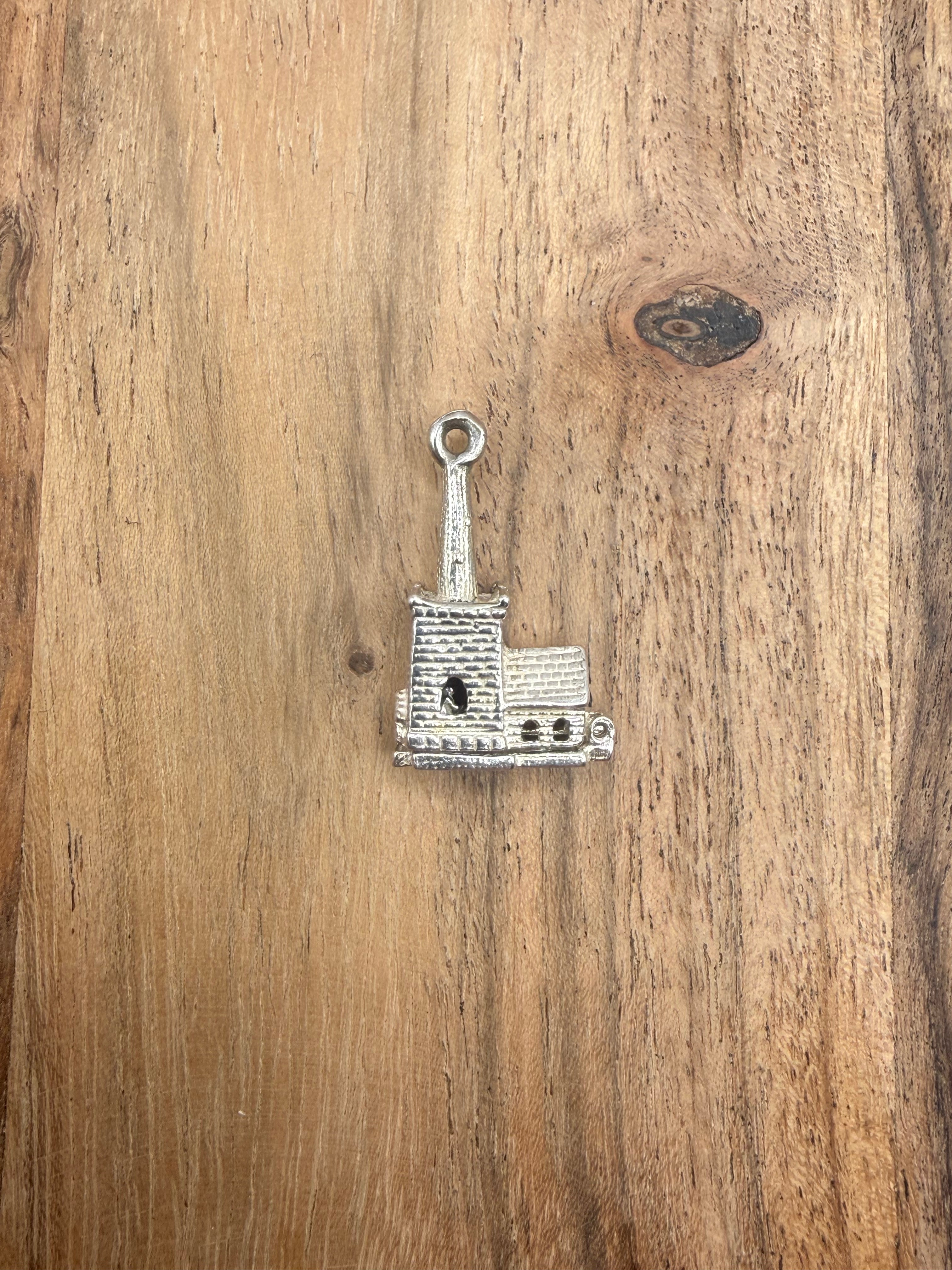 Sterling Silver Articulated Church Charm