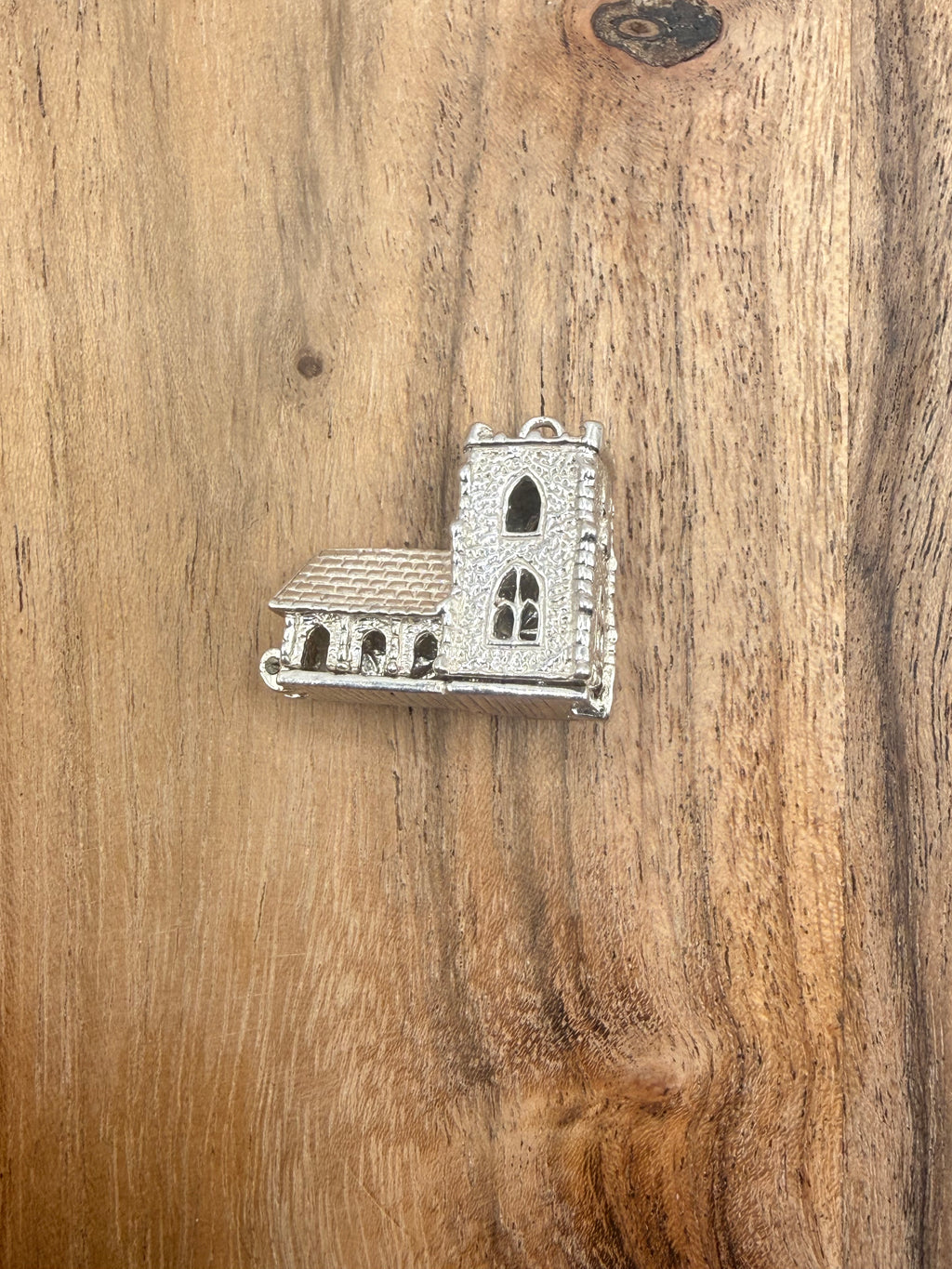 Sterling Silver Articulated Church Charm