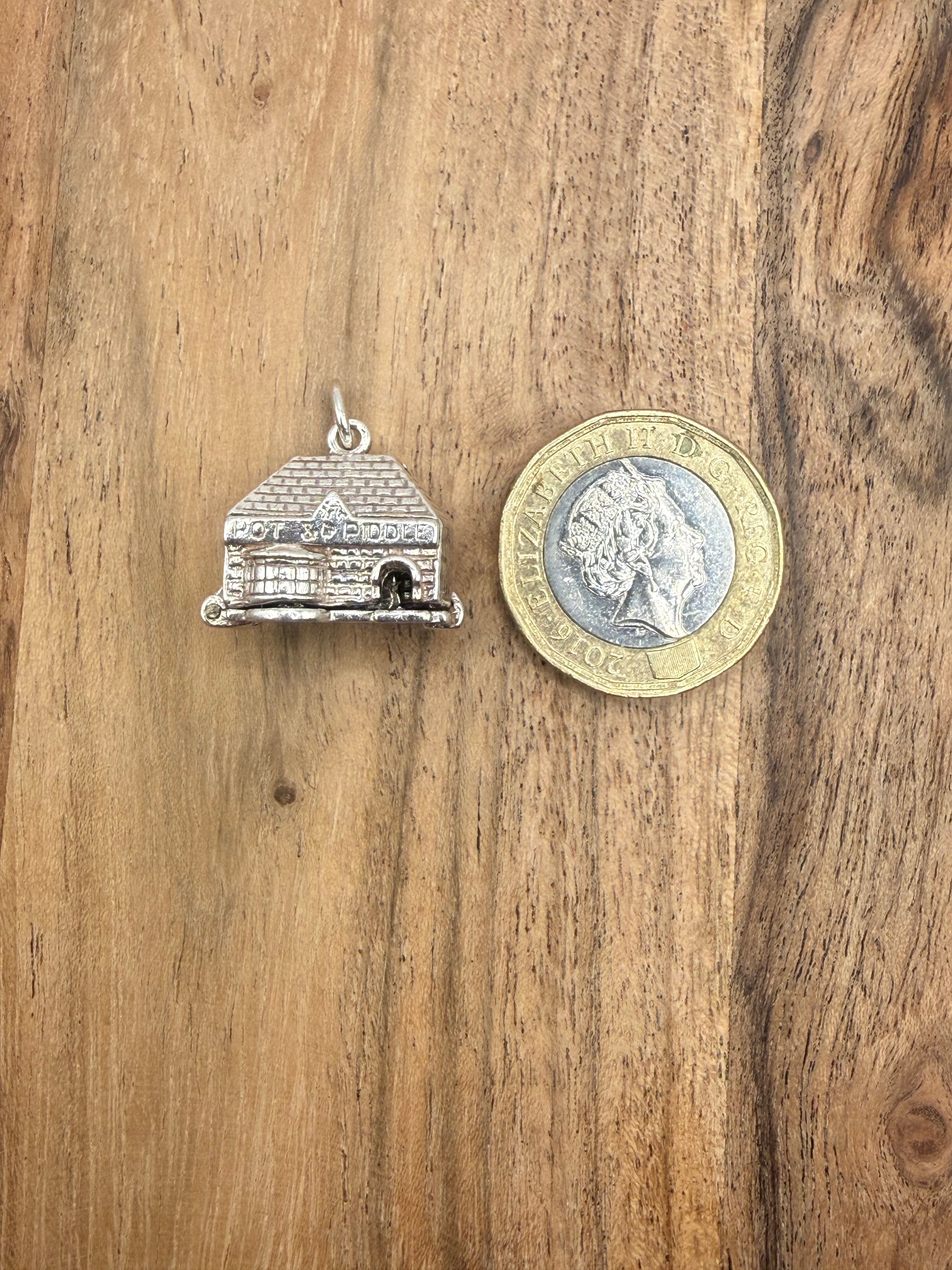 Sterling Silver Articulated Country Pub Charm
