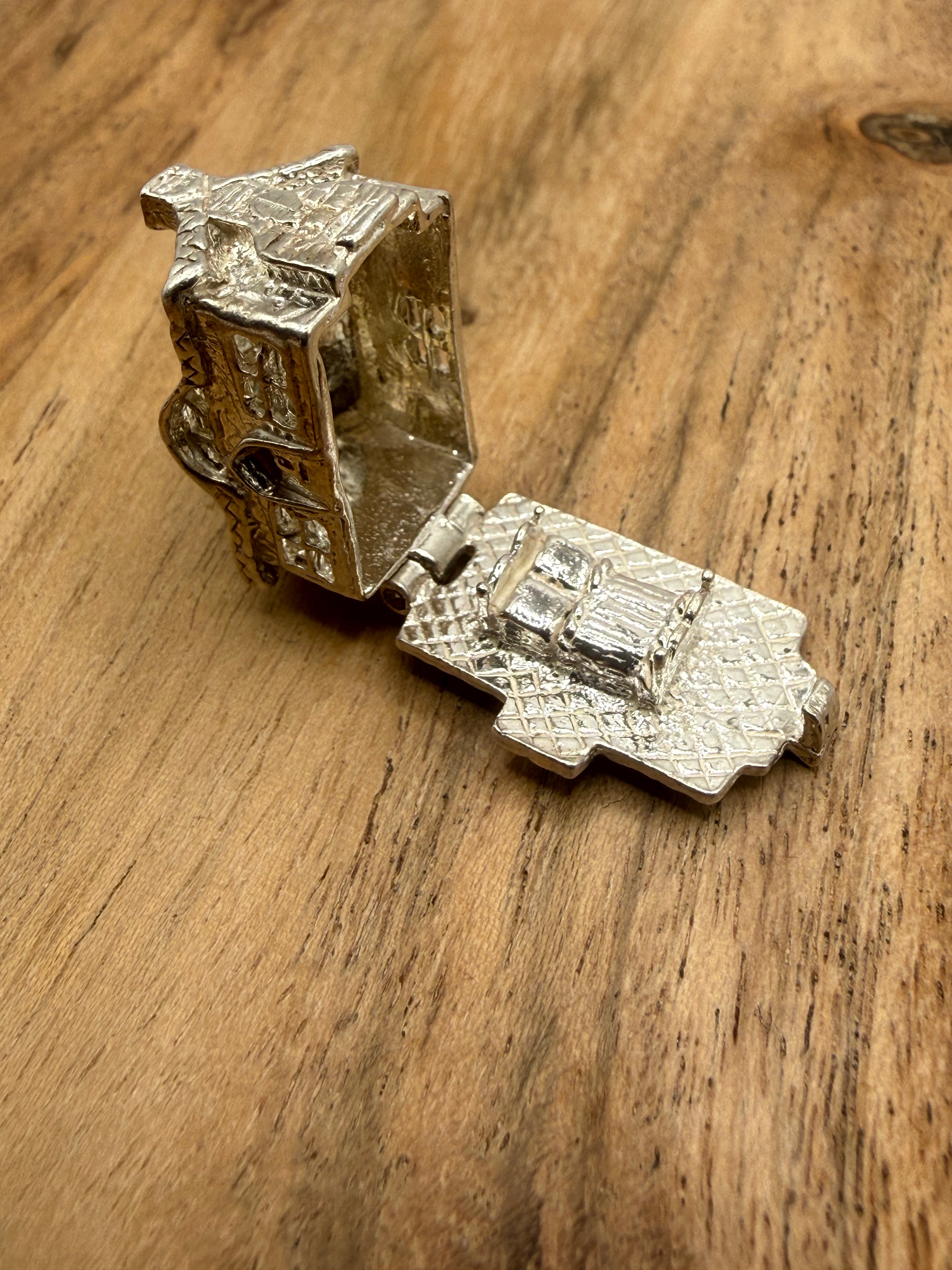 Sterling Silver Articulated House Charm