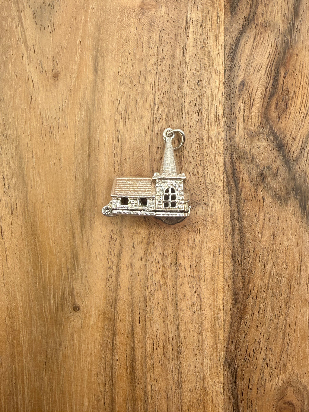Sterling Silver Articulated Church Charm